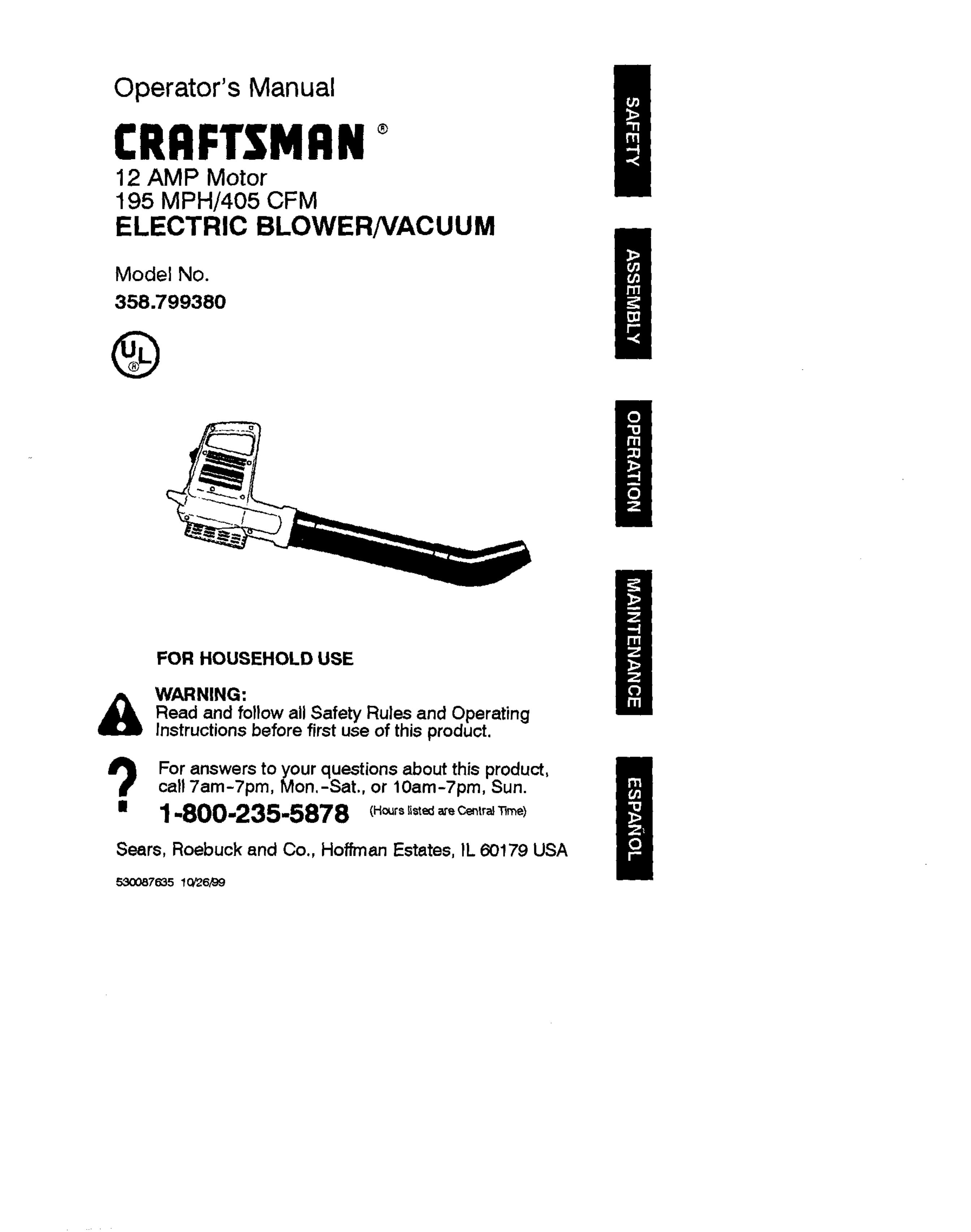 Craftsman 79938 Blower User Manual