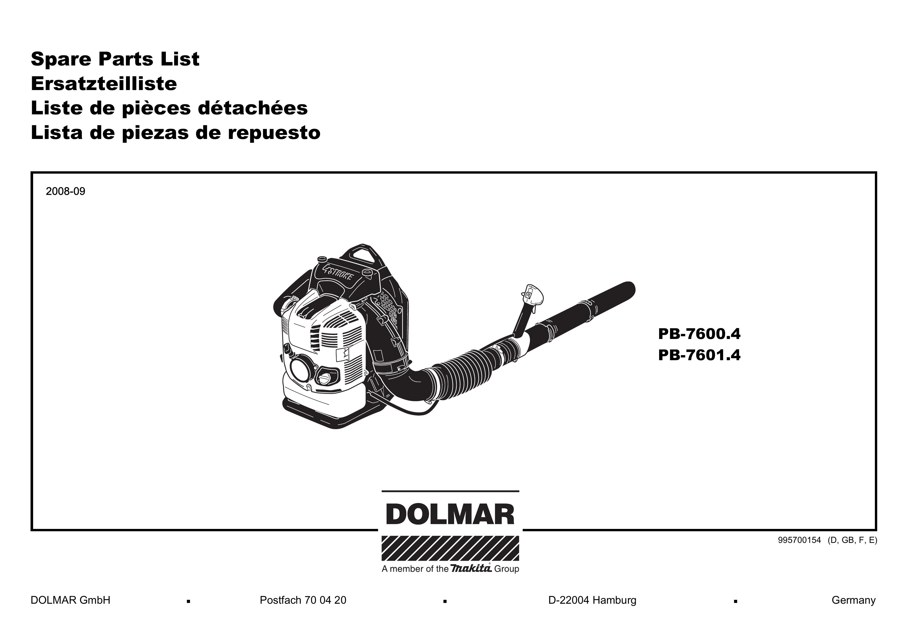 Dolmar PB-7600.4 Blower User Manual