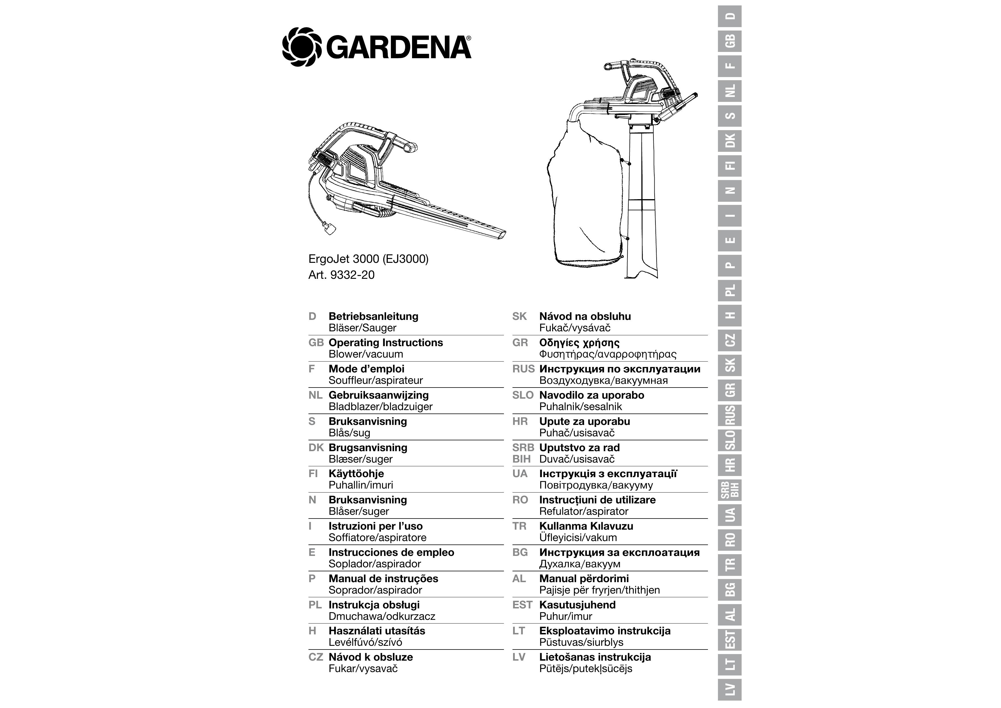 Gardena EJ3000 Blower User Manual