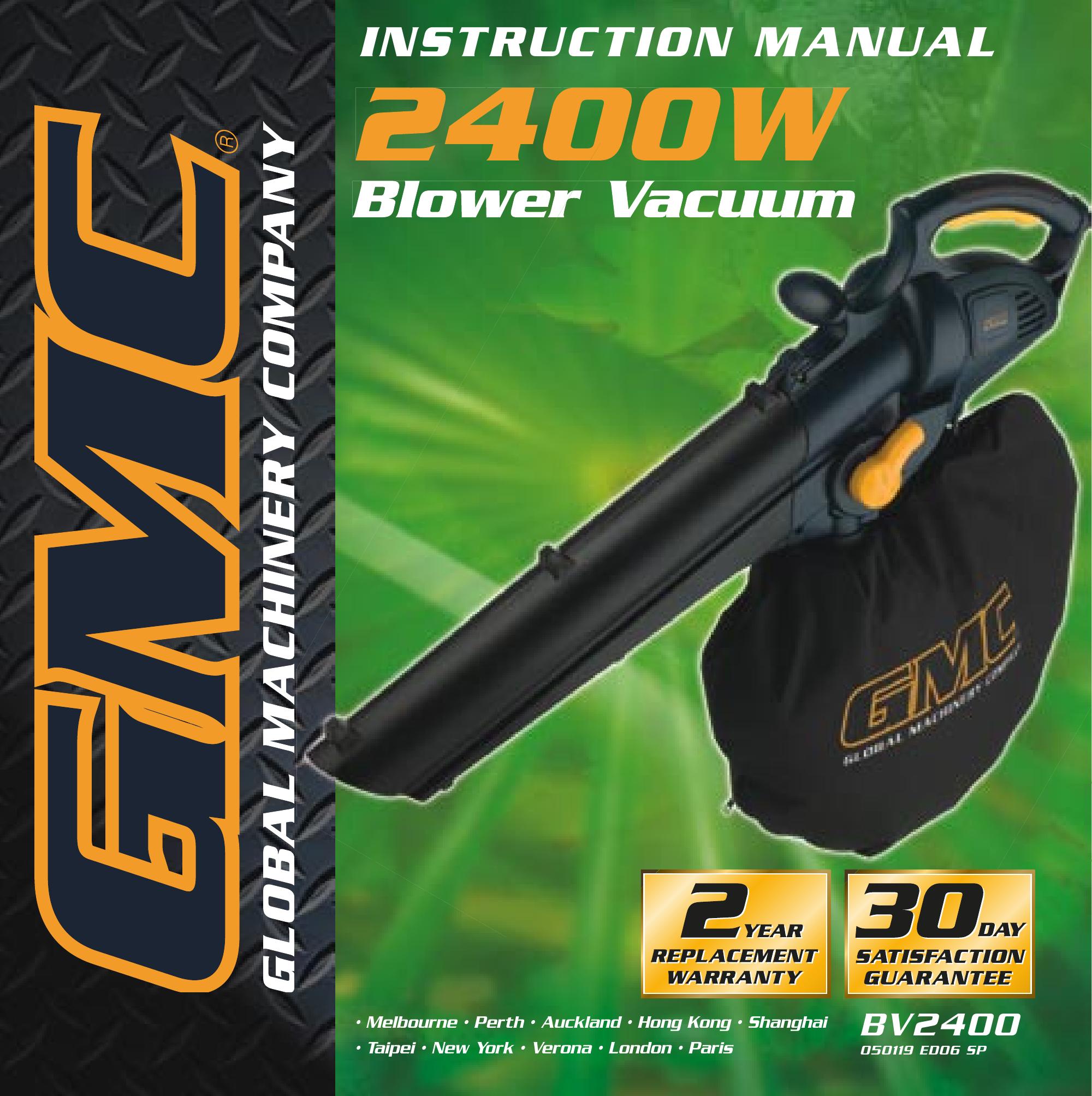 Global Machinery Company BV2400 Blower User Manual