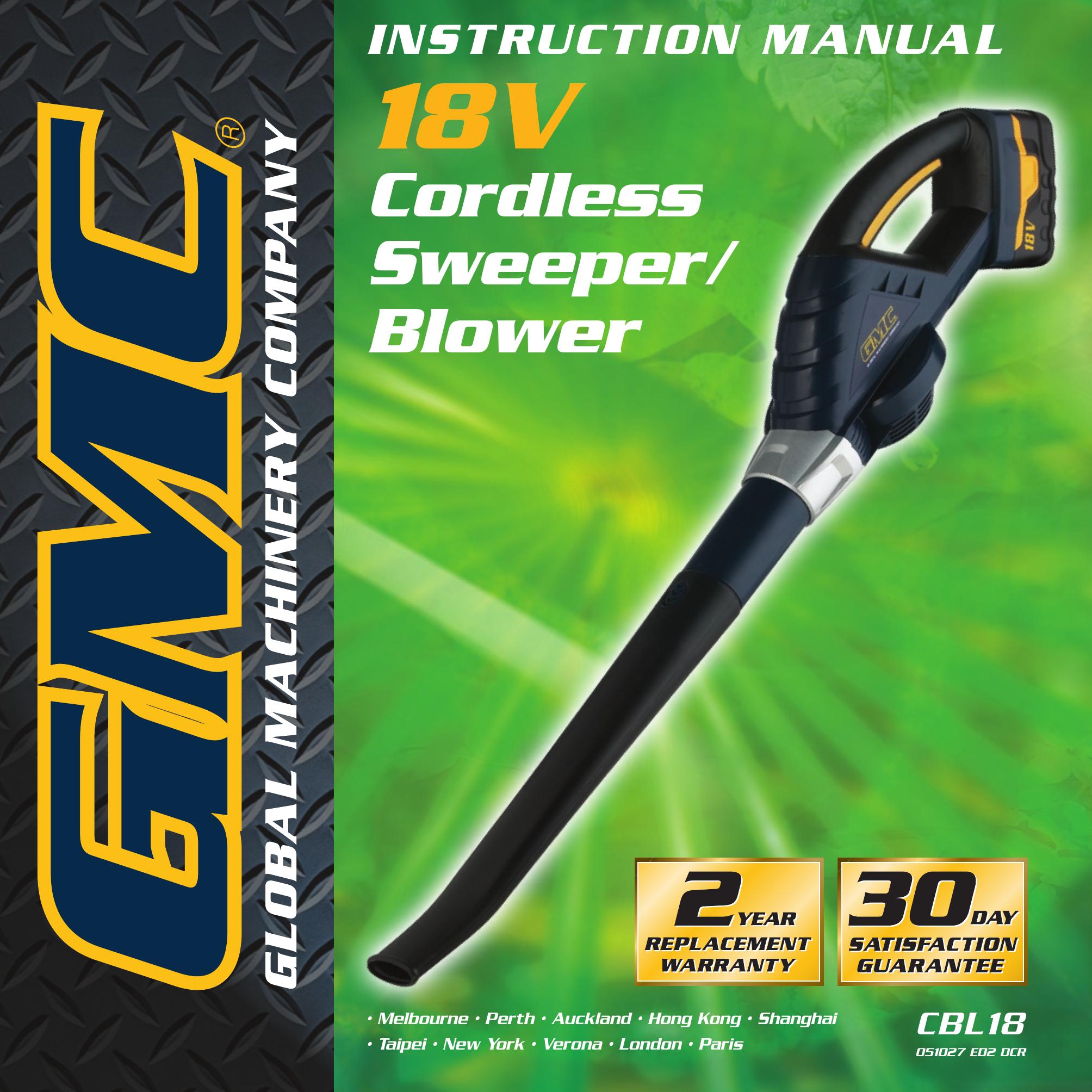 Global Machinery Company CBL18 Blower User Manual