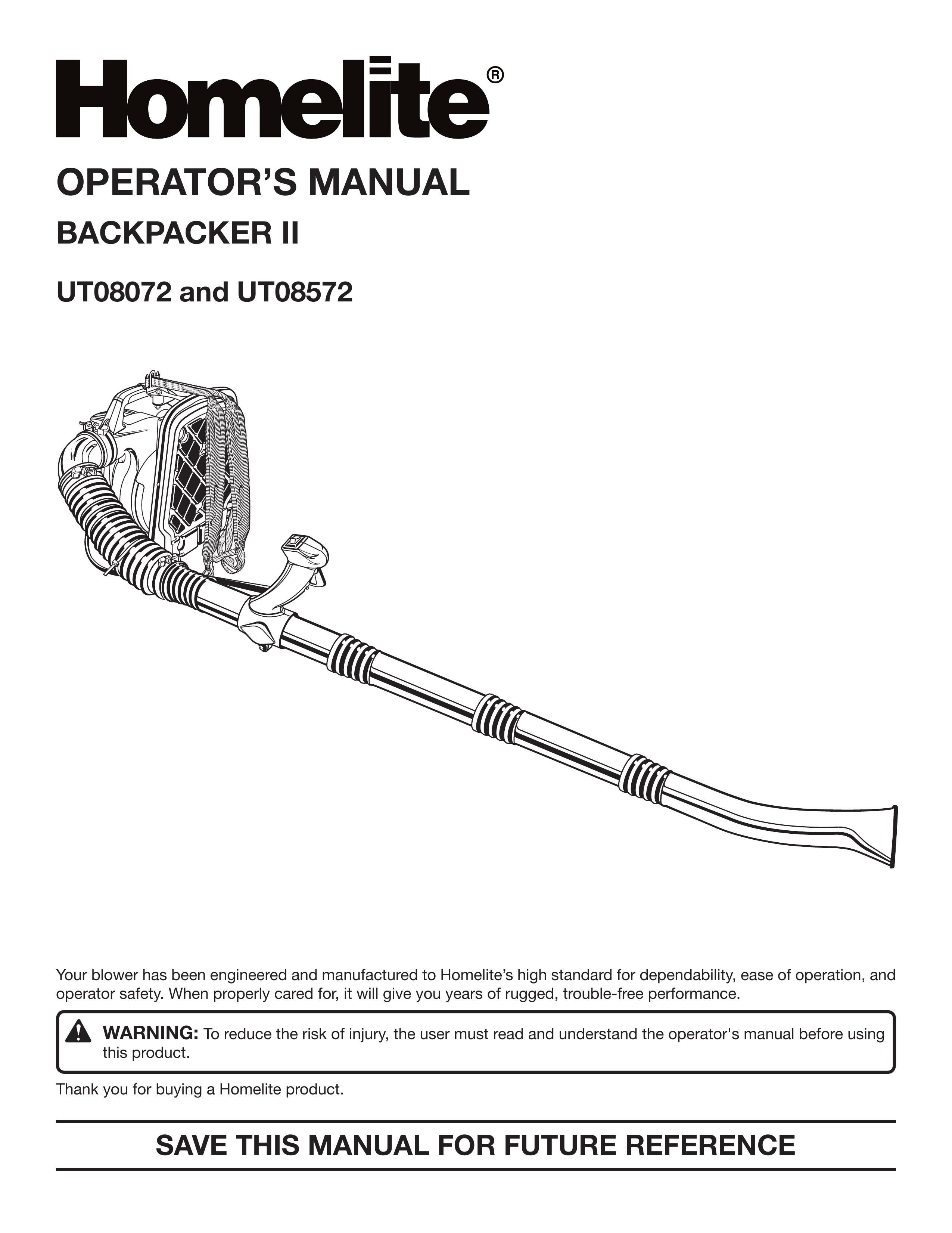 Homelite UT08572 Blower User Manual
