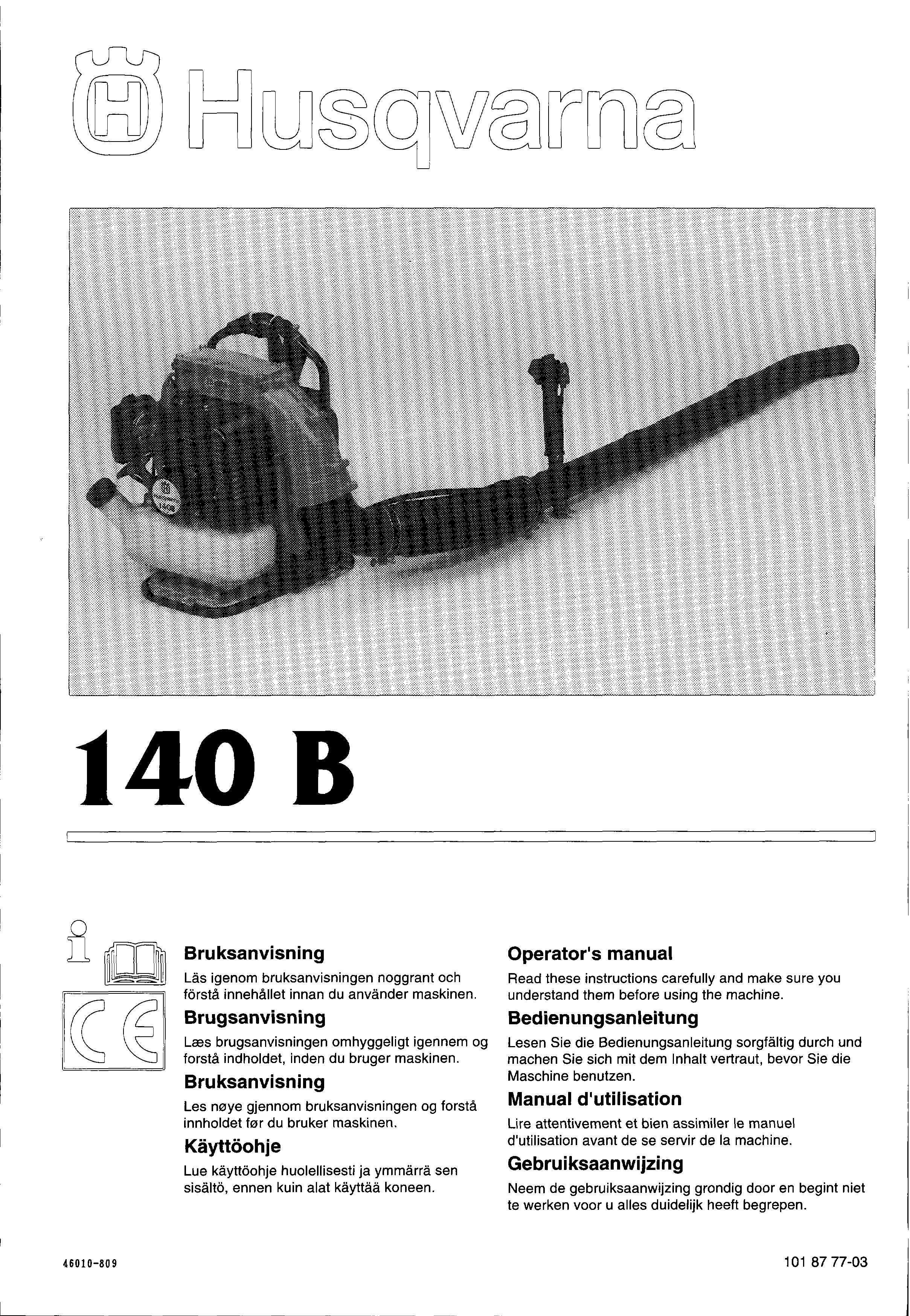 Husqvarna 140 B Blower User Manual