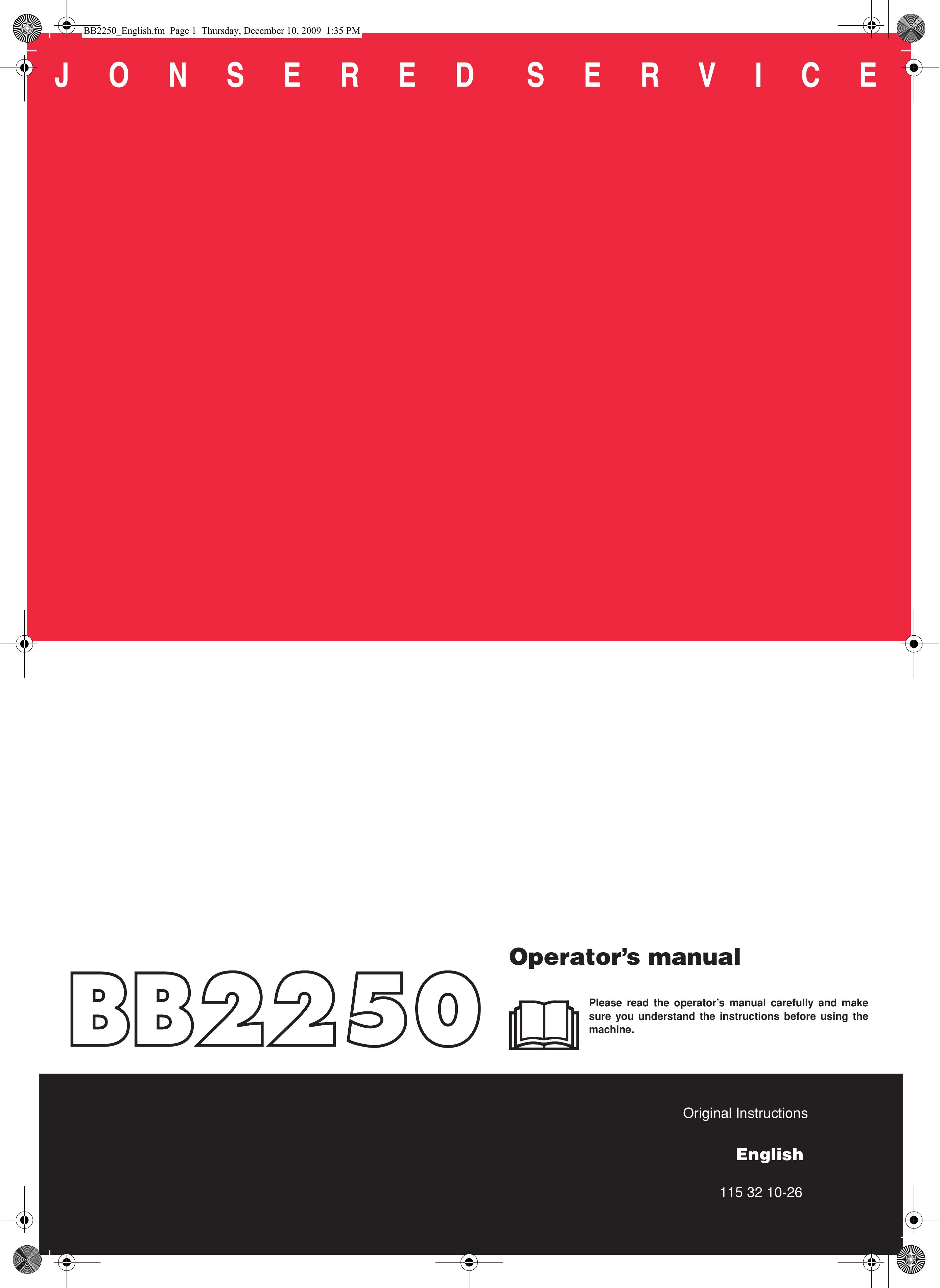 Jonsered BB2250 Blower User Manual