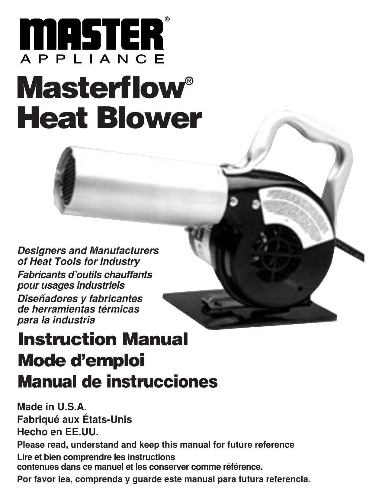 Master Appliance Heat Blower Blower User Manual