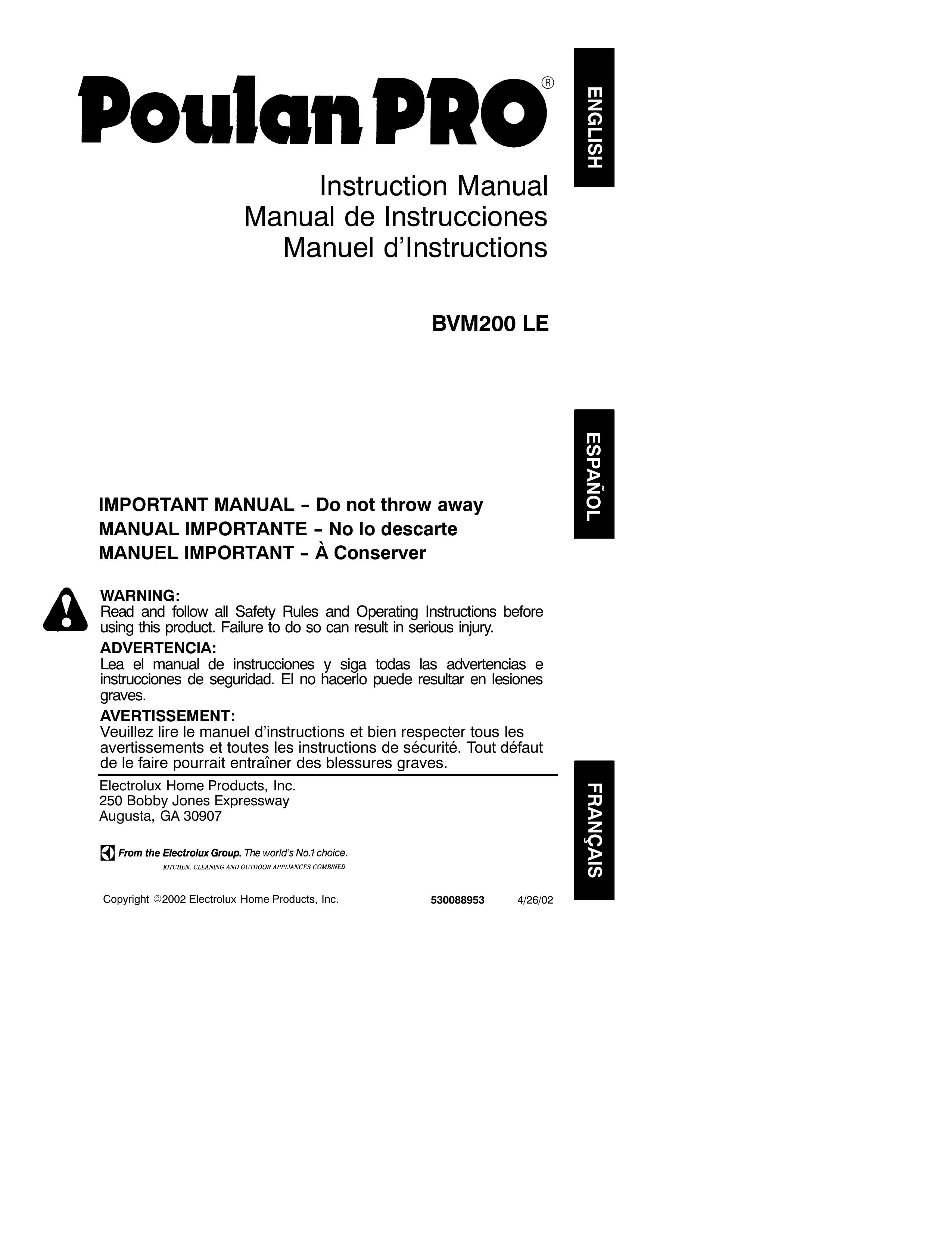 Poulan 530088953 Blower User Manual