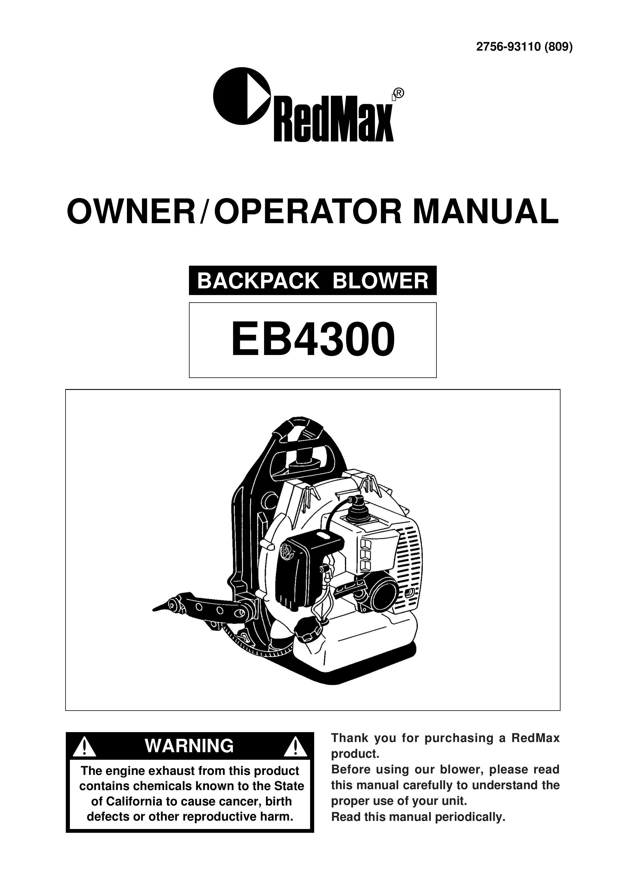 RedMax EB4300 Blower User Manual
