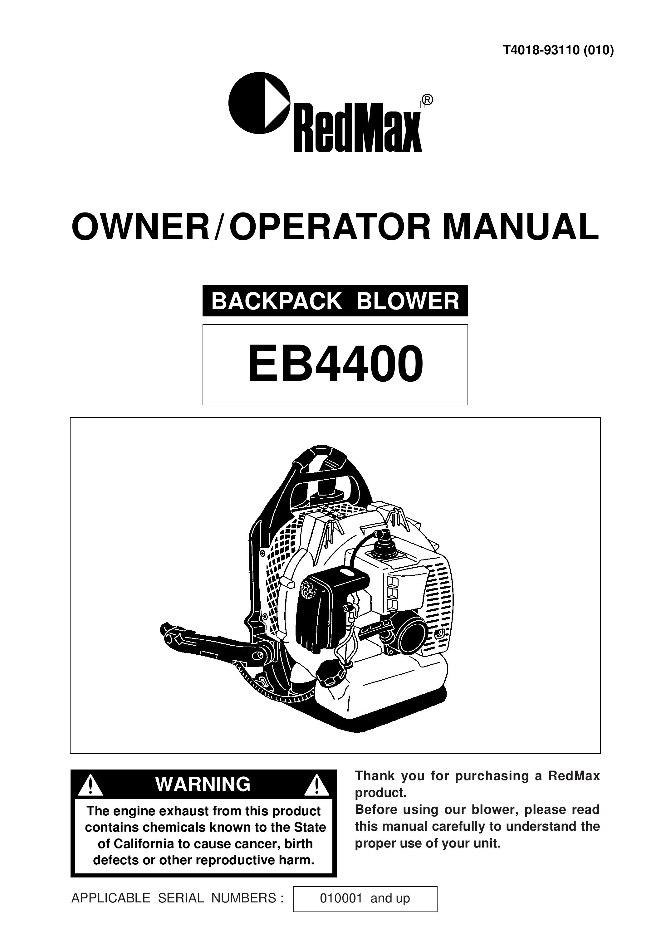 RedMax EB4400 Blower User Manual