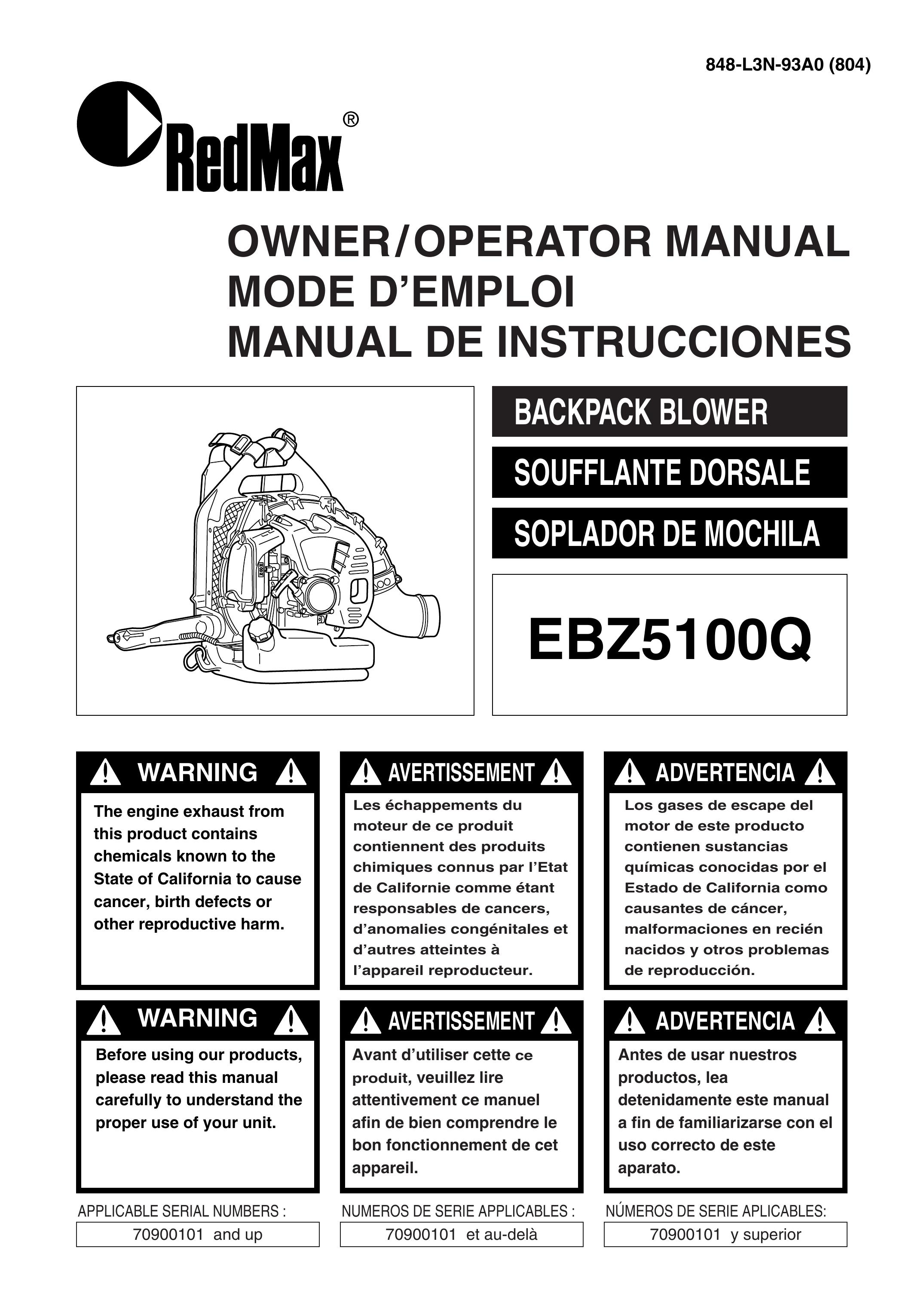RedMax EBZ5100Q Blower User Manual