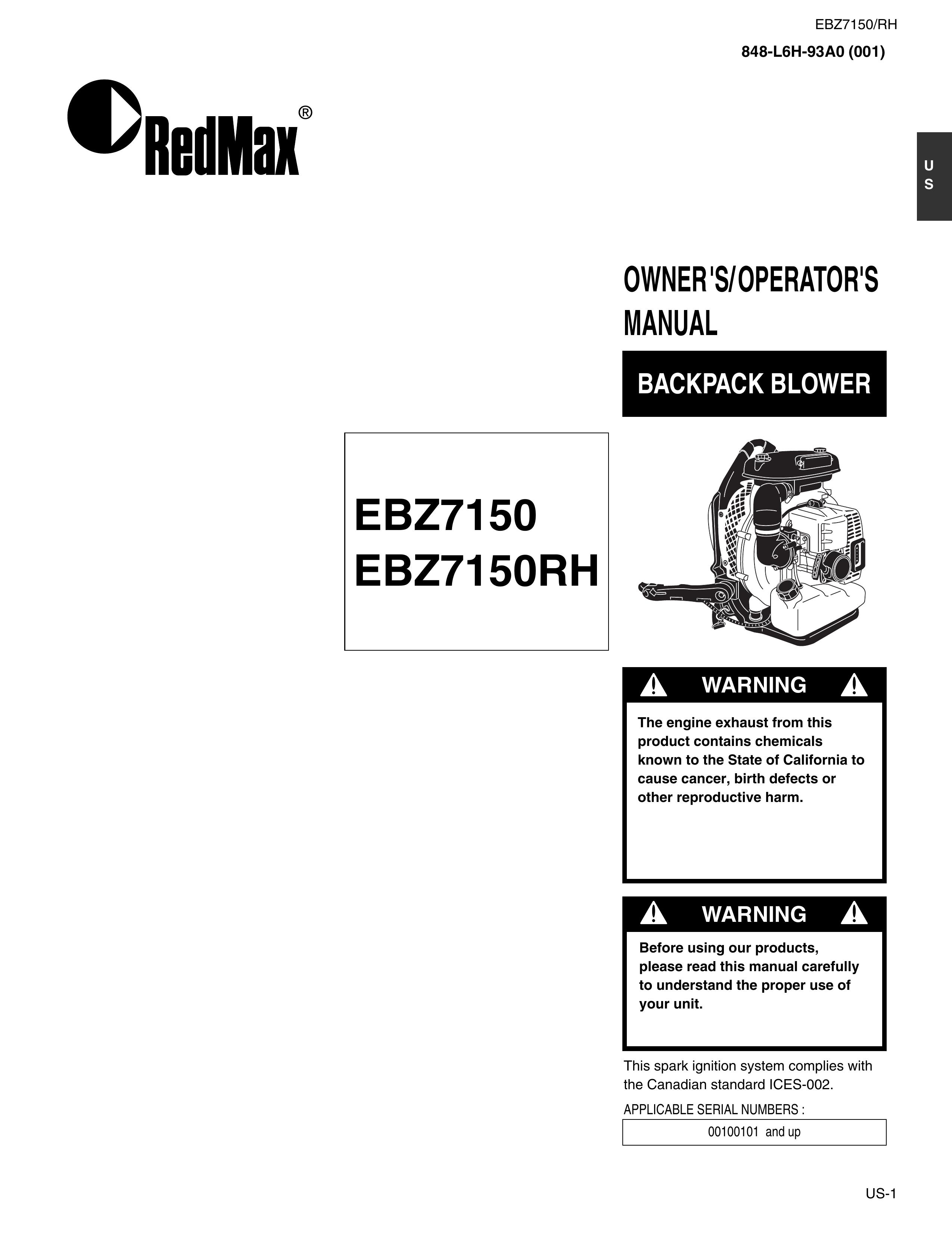 RedMax EBZ7150 Blower User Manual