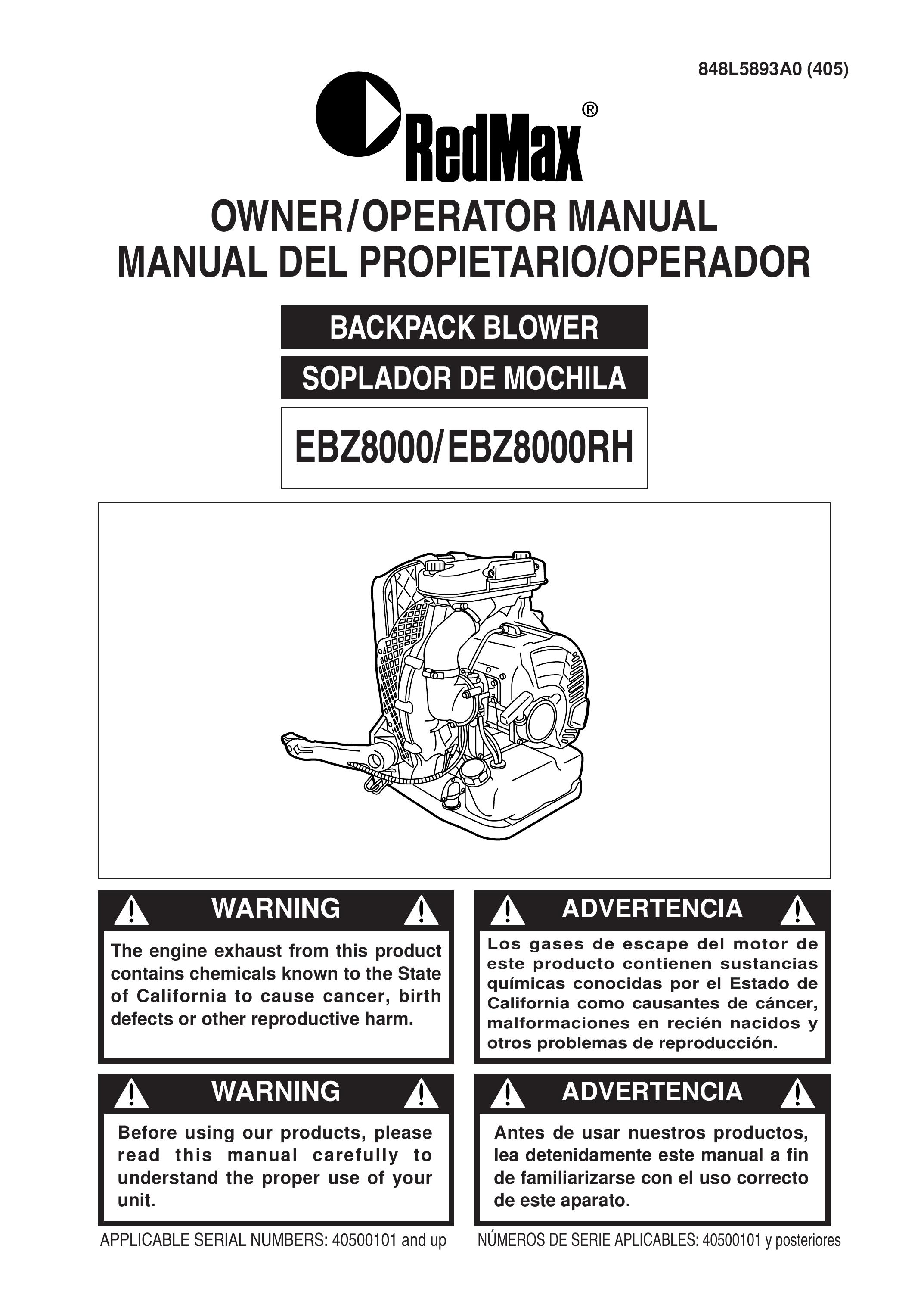 RedMax EBZ8000 Blower User Manual