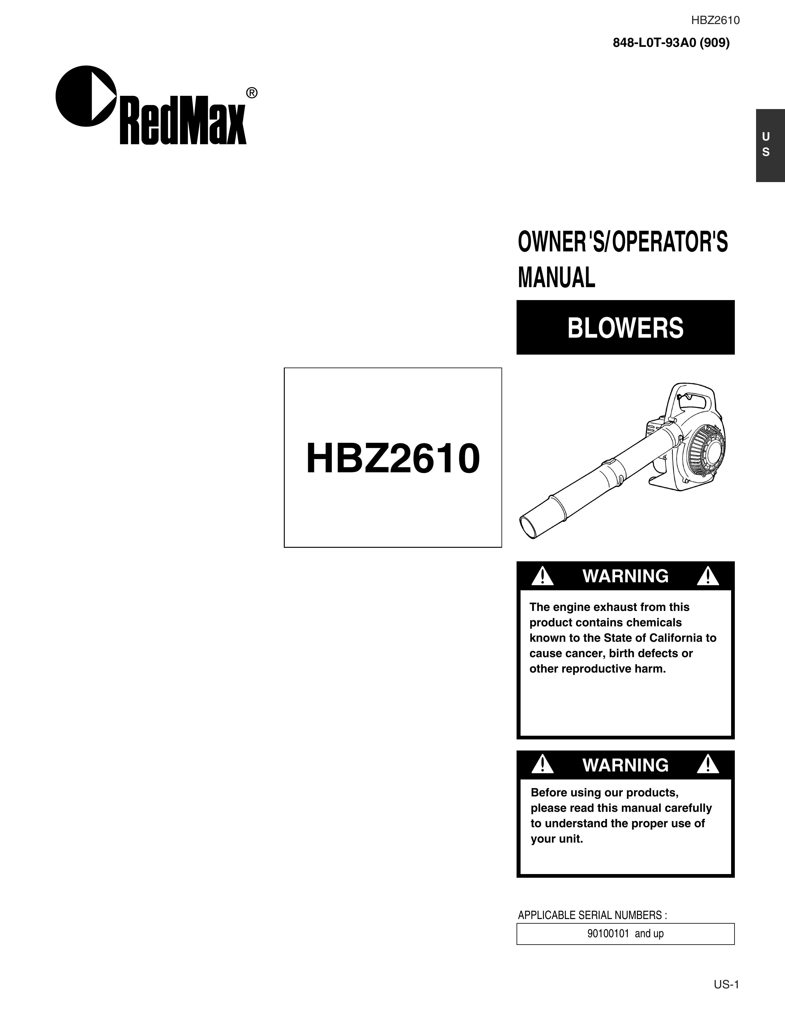 RedMax HBZ2610 Blower User Manual