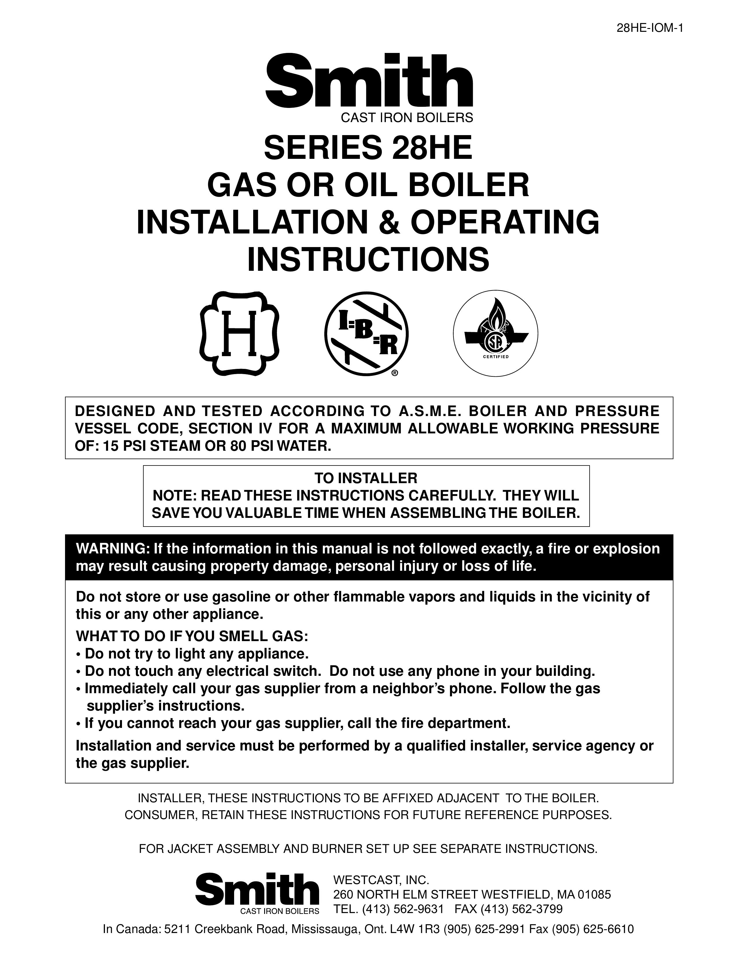 Smith Cast Iron Boilers 28HE Blower User Manual