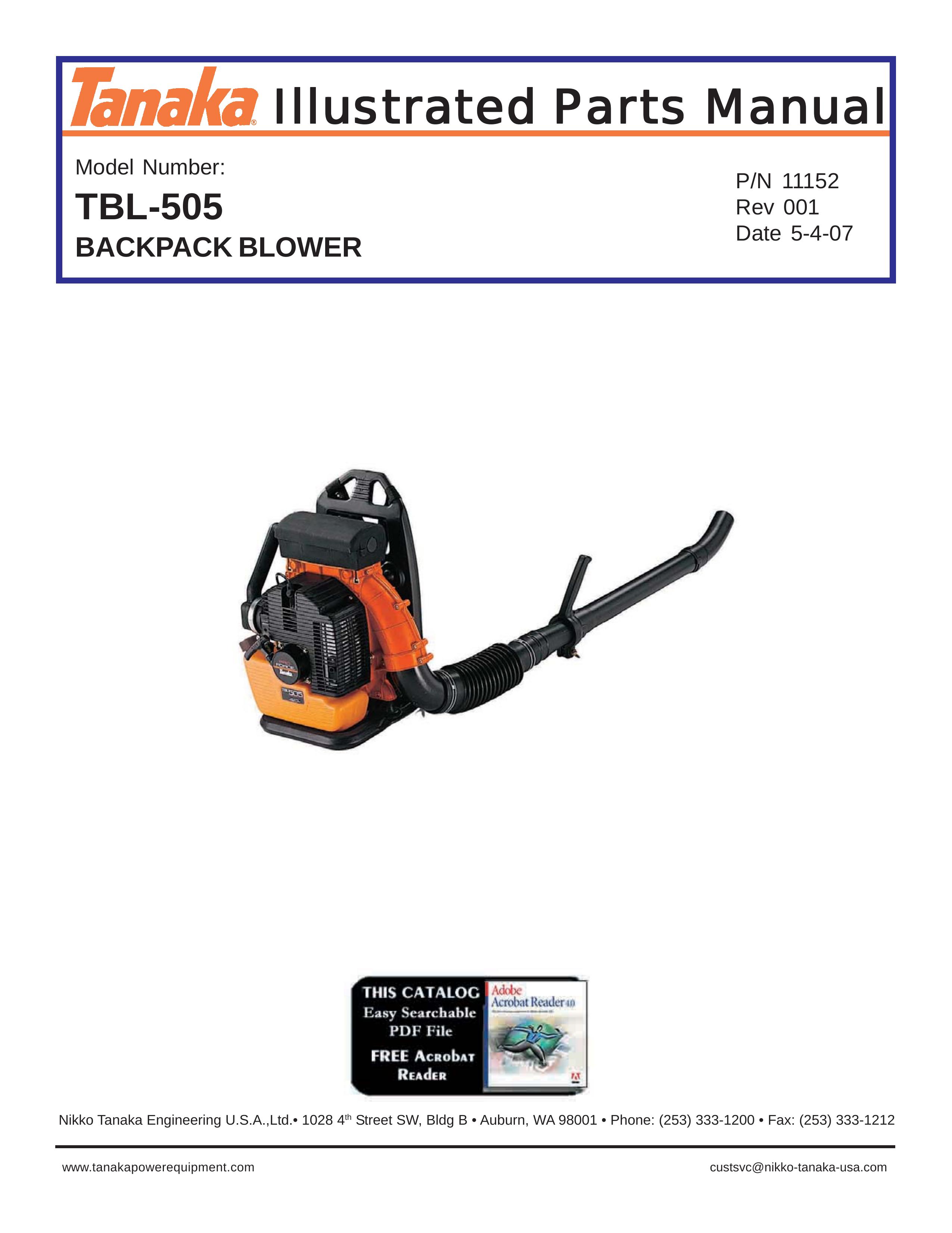 Tanaka TBL-505 Blower User Manual