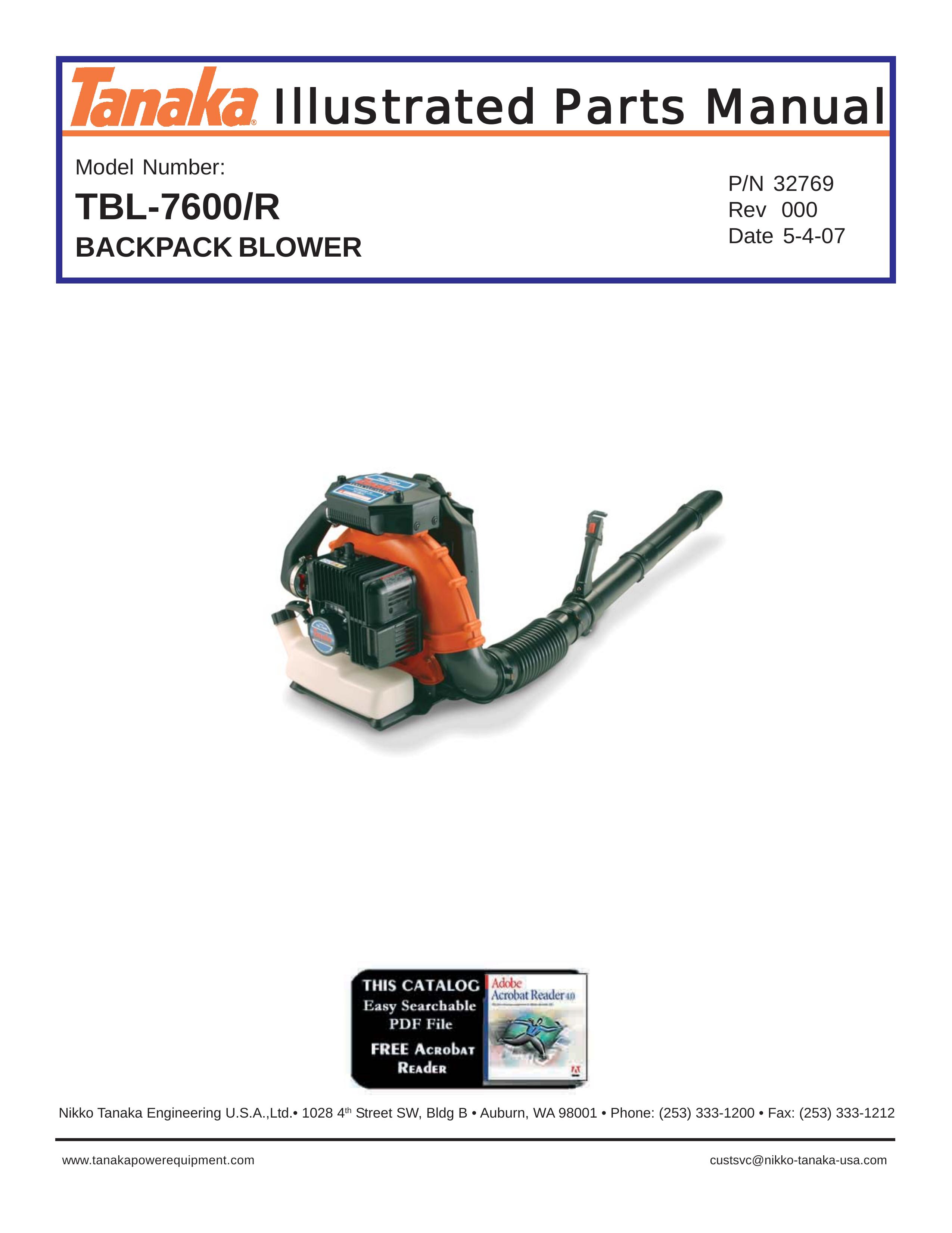 Tanaka TBL-7600/R Blower User Manual