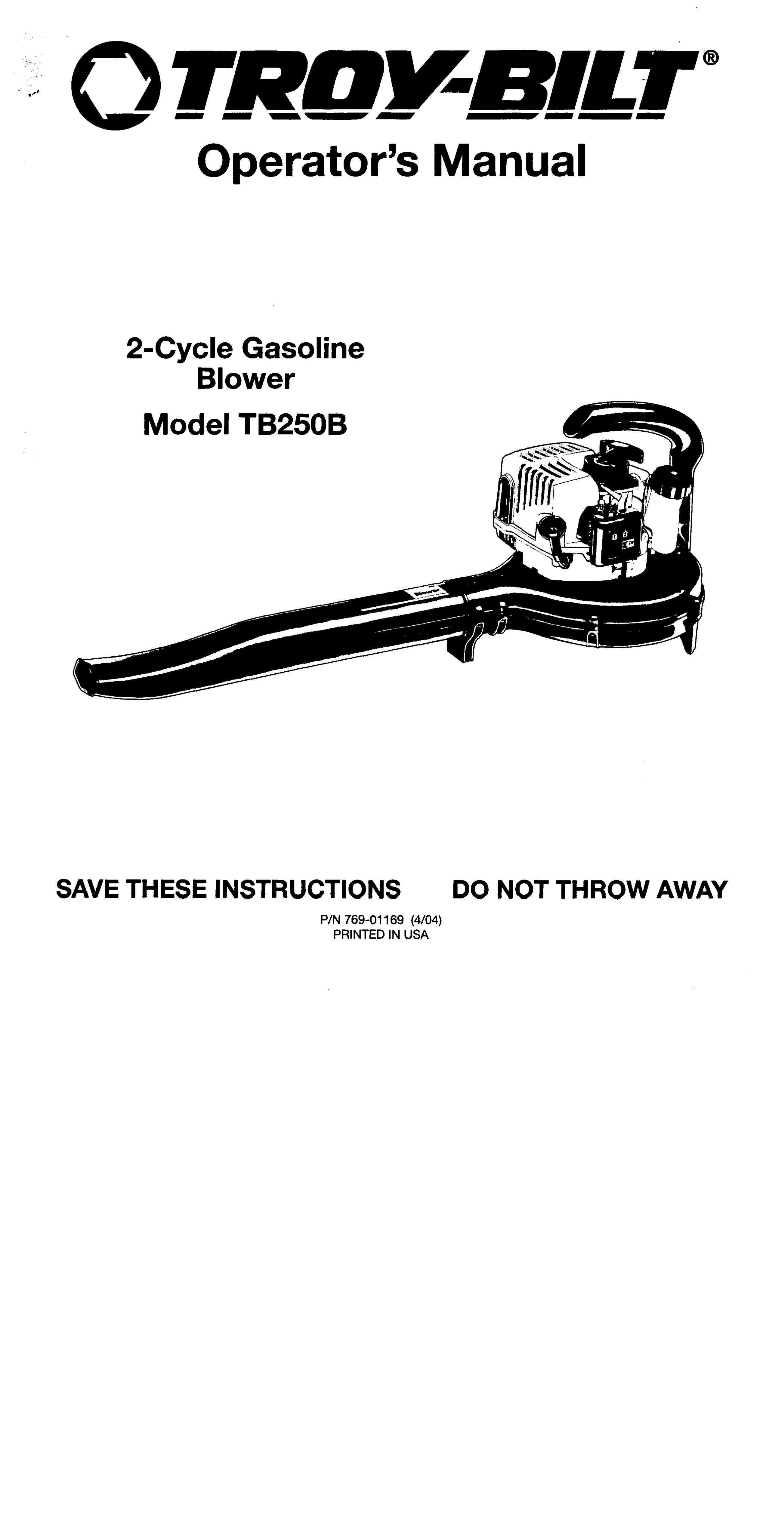 Troy-Bilt TB250B Blower User Manual