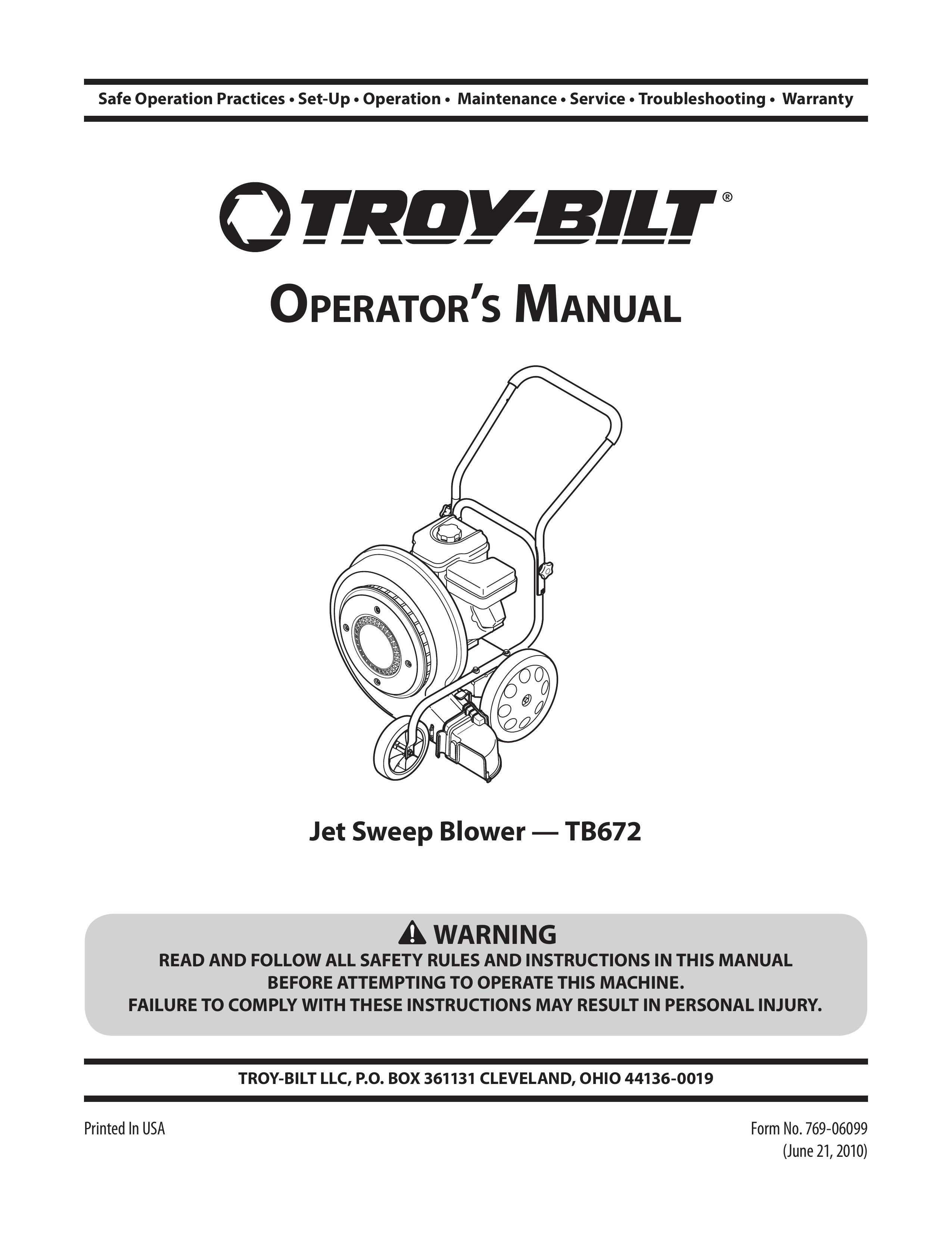Troy-Bilt TB672 Blower User Manual