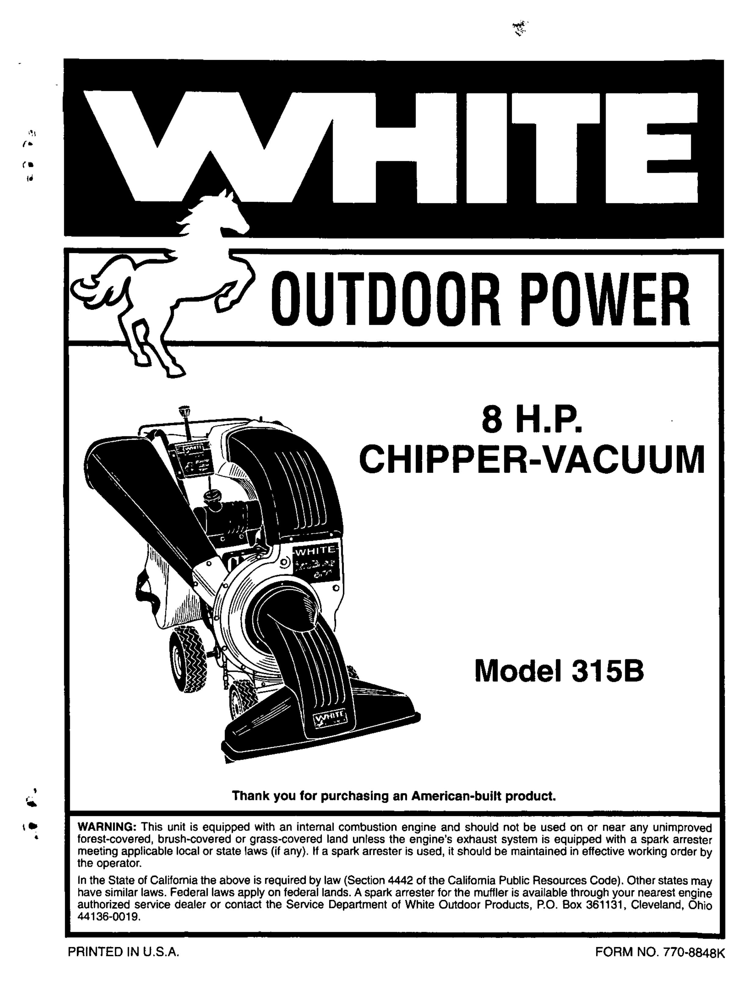 White Outdoor 315B Blower User Manual