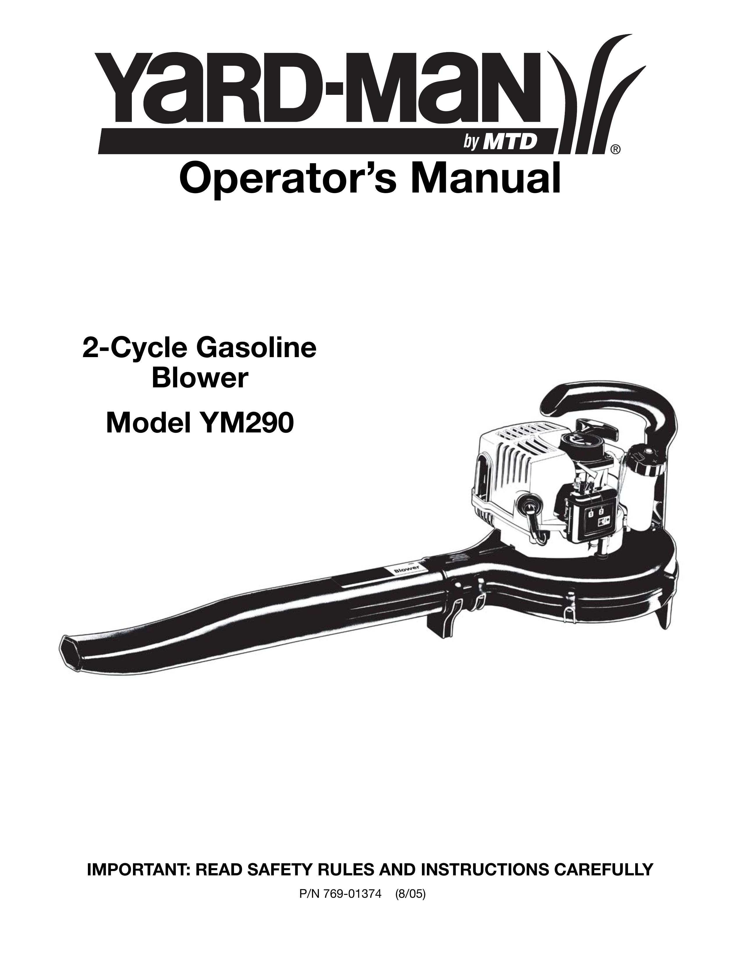Yard Machines YM290 Blower User Manual