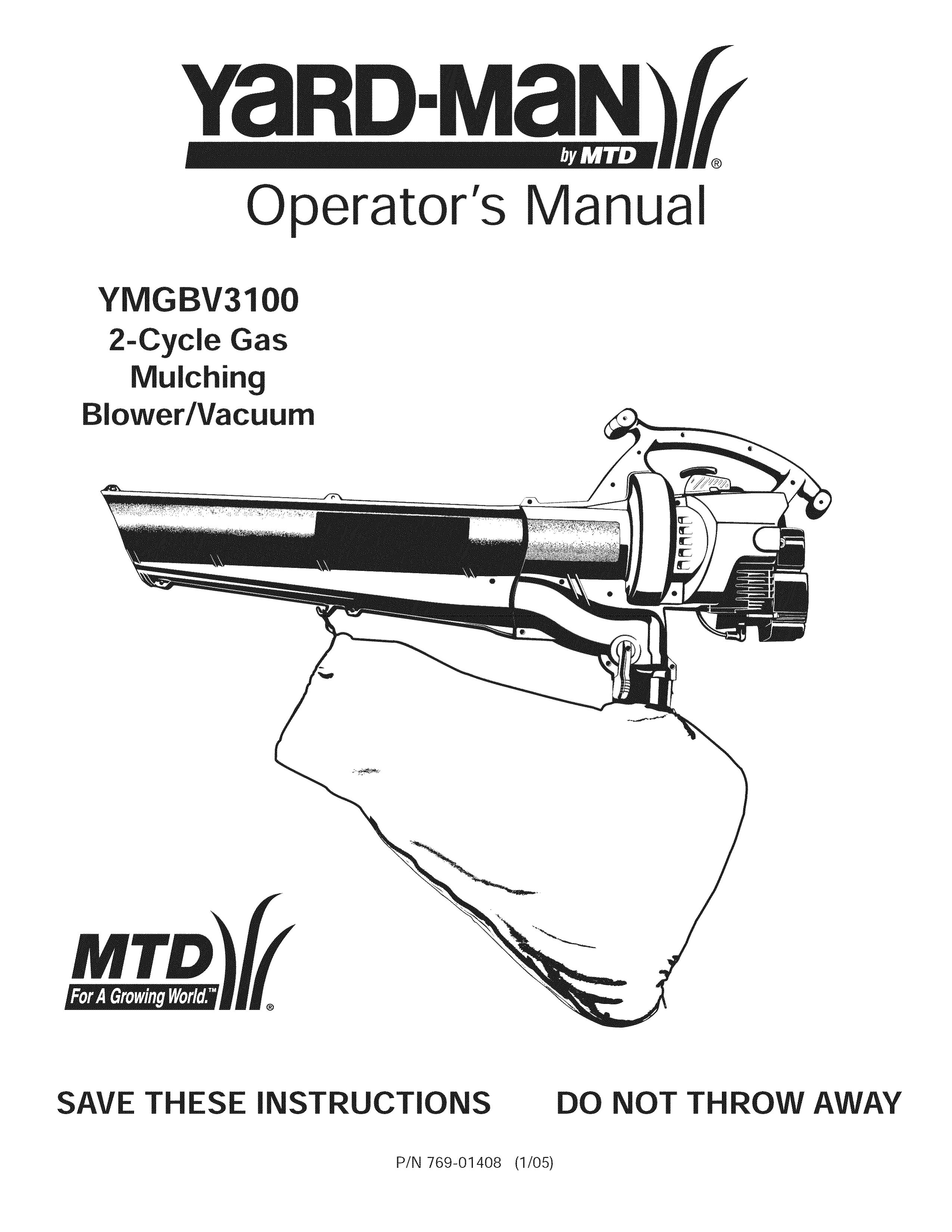 Yard-Man 769.01408 Blower User Manual