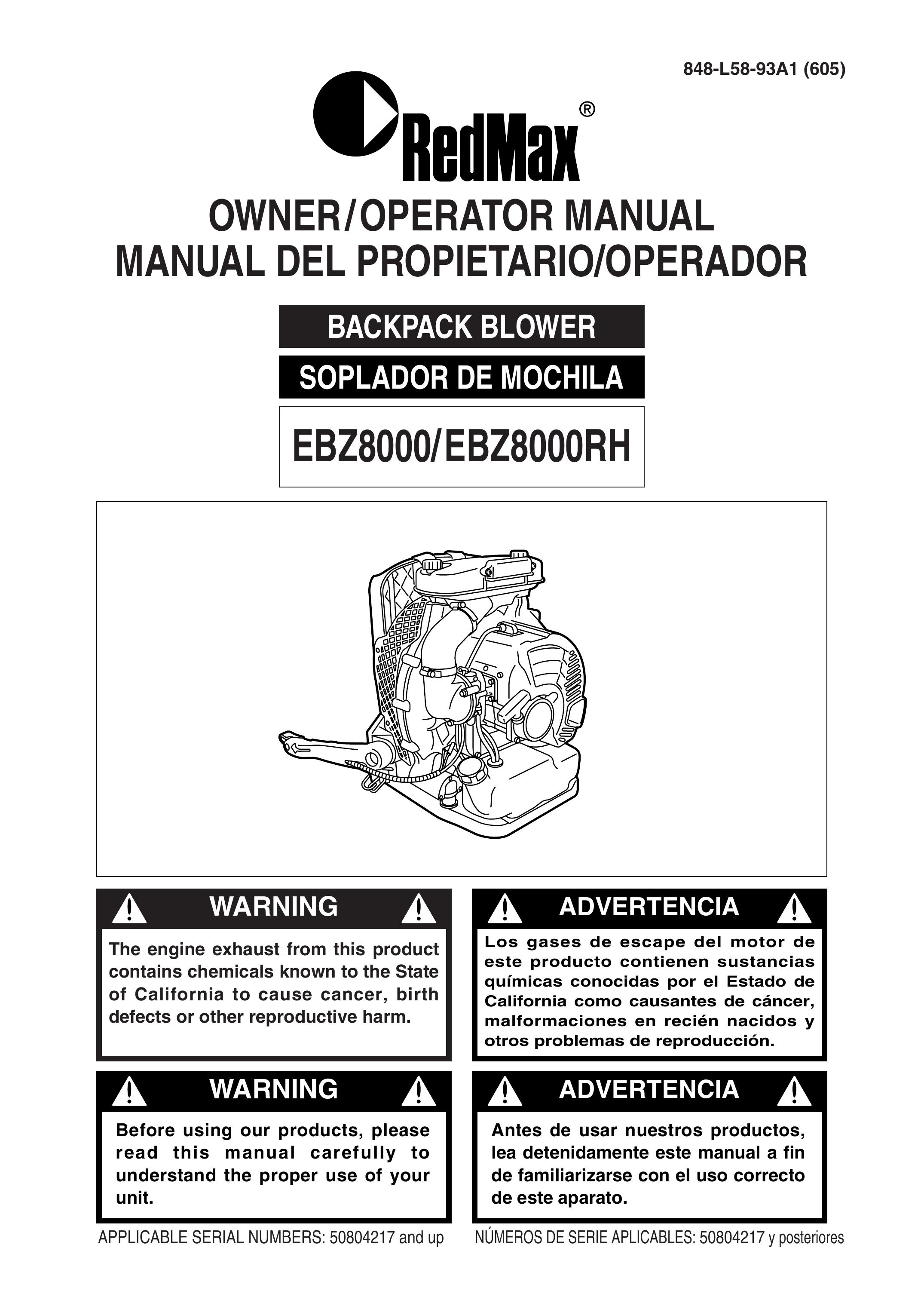 Zenoah EBZ8000/8000RH Blower User Manual