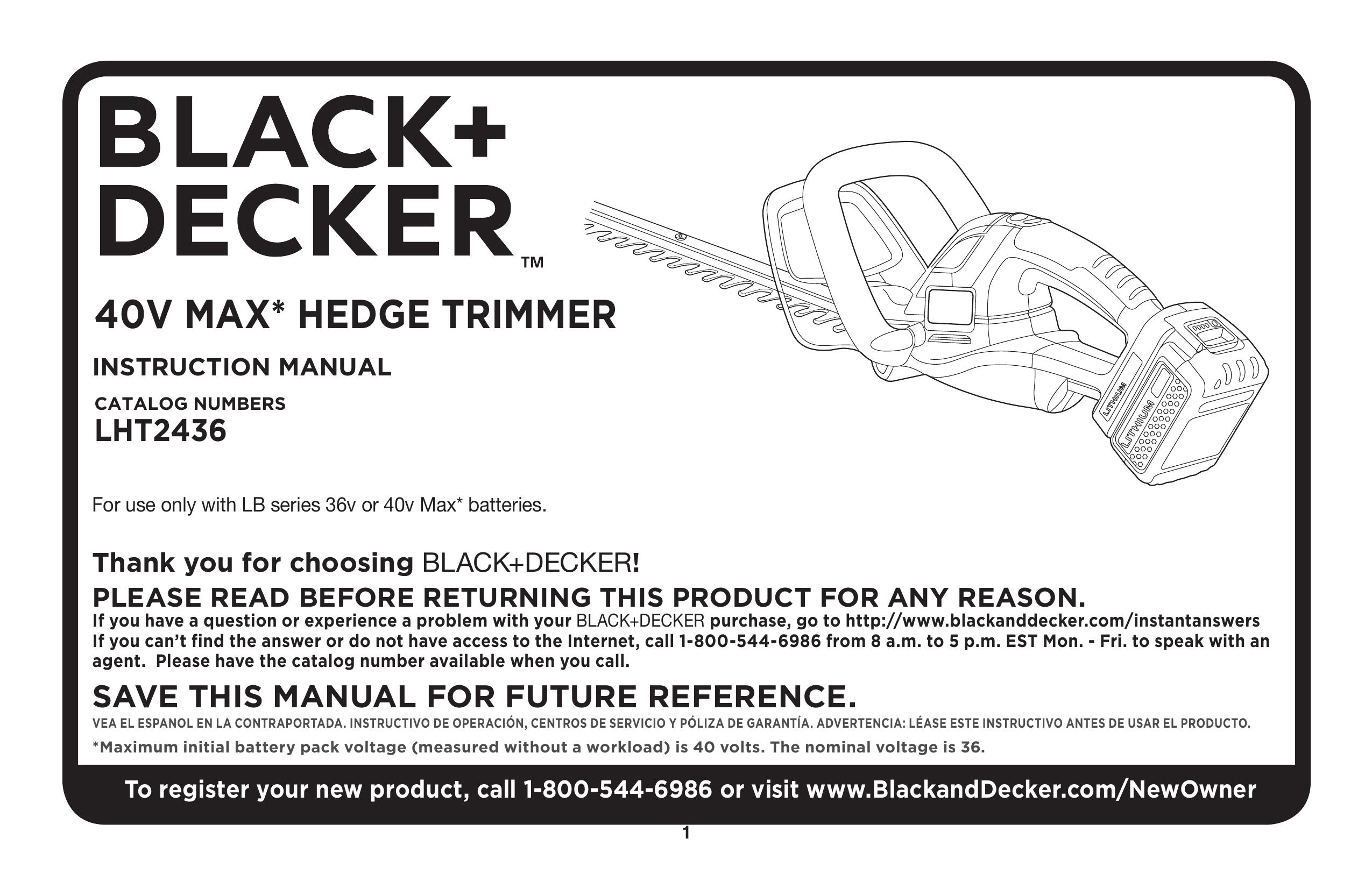 Black & Decker LHT2436 Brush Cutter User Manual