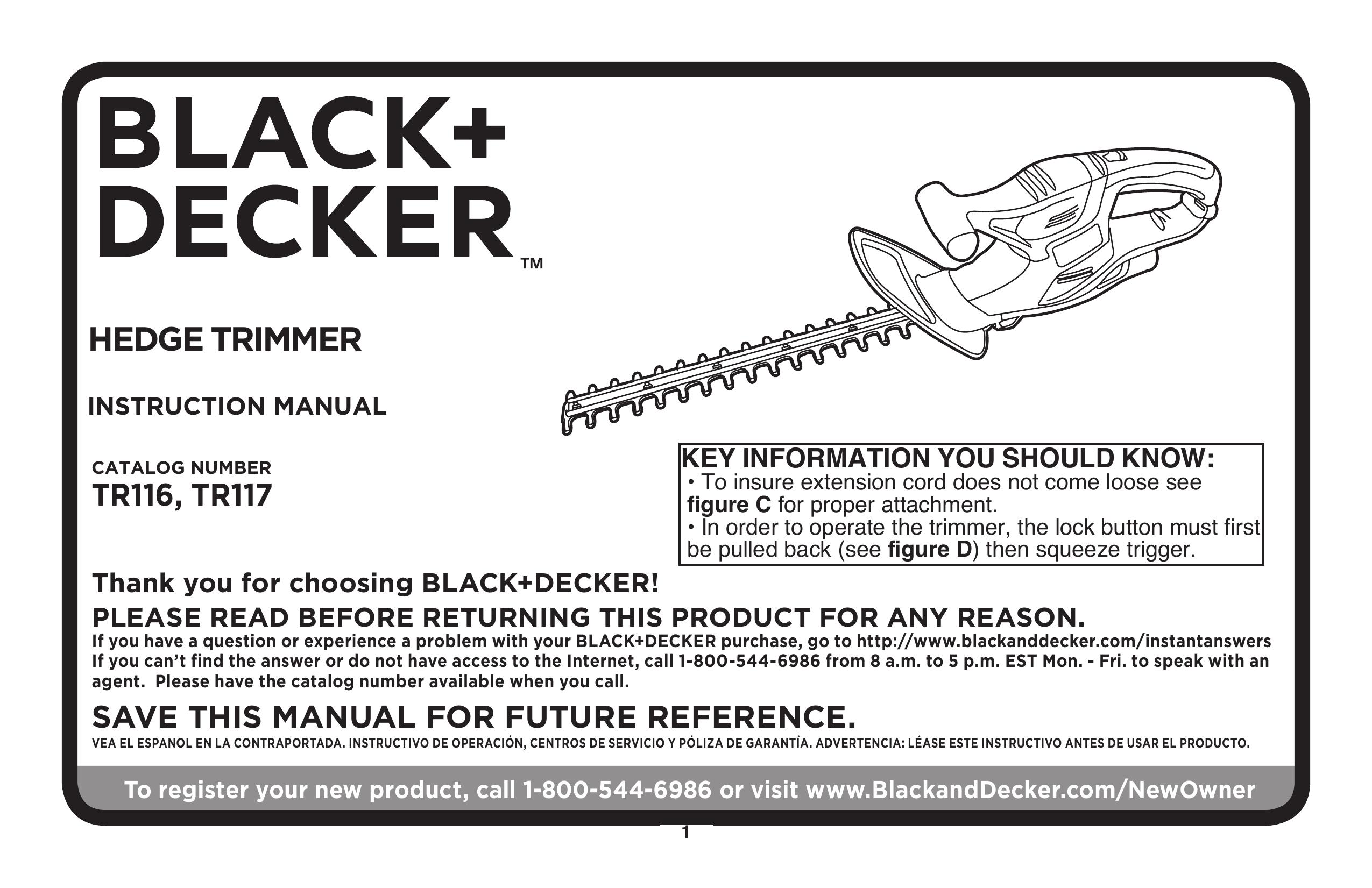 Black & Decker TR116 Brush Cutter User Manual