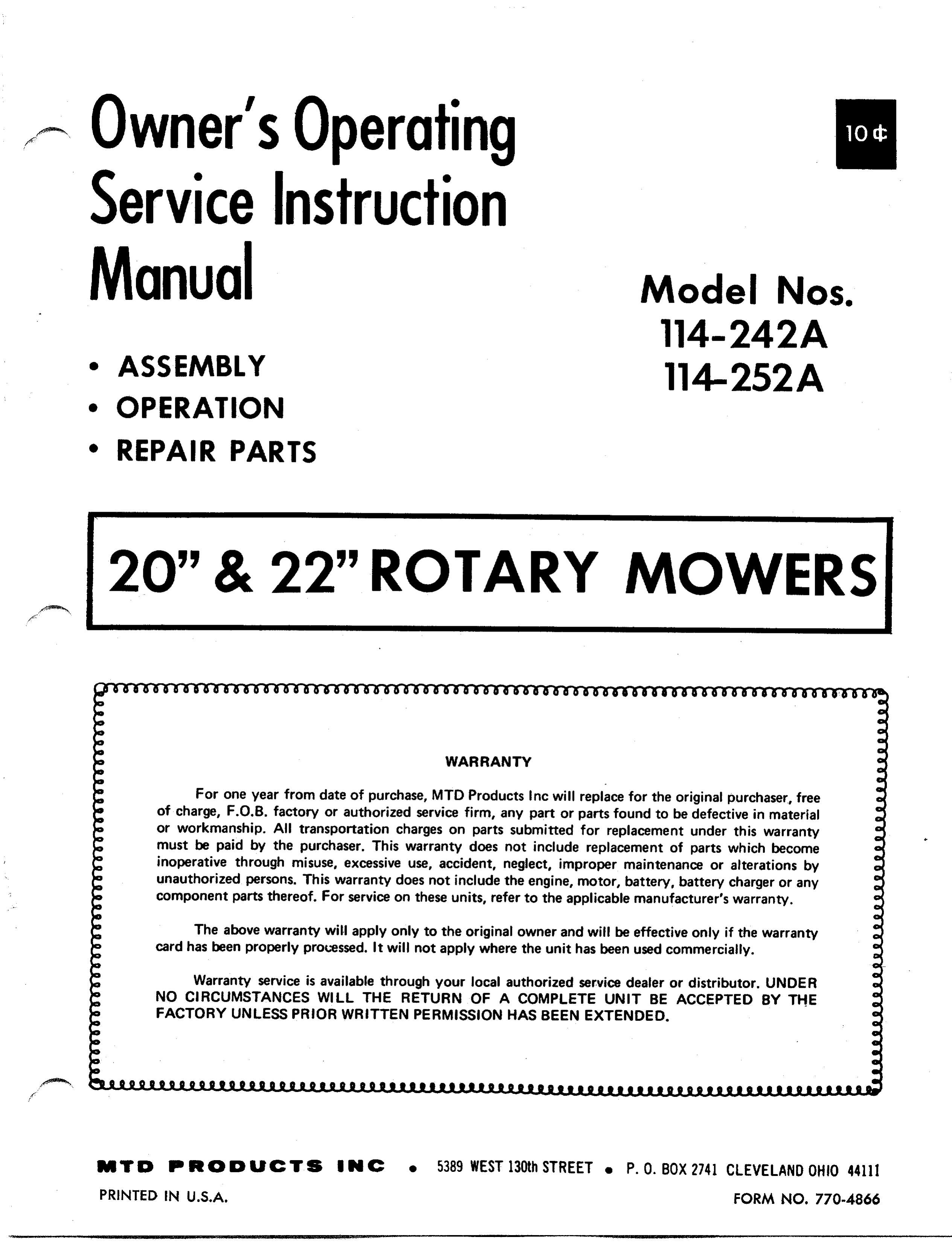 Bolens 114-242A Brush Cutter User Manual