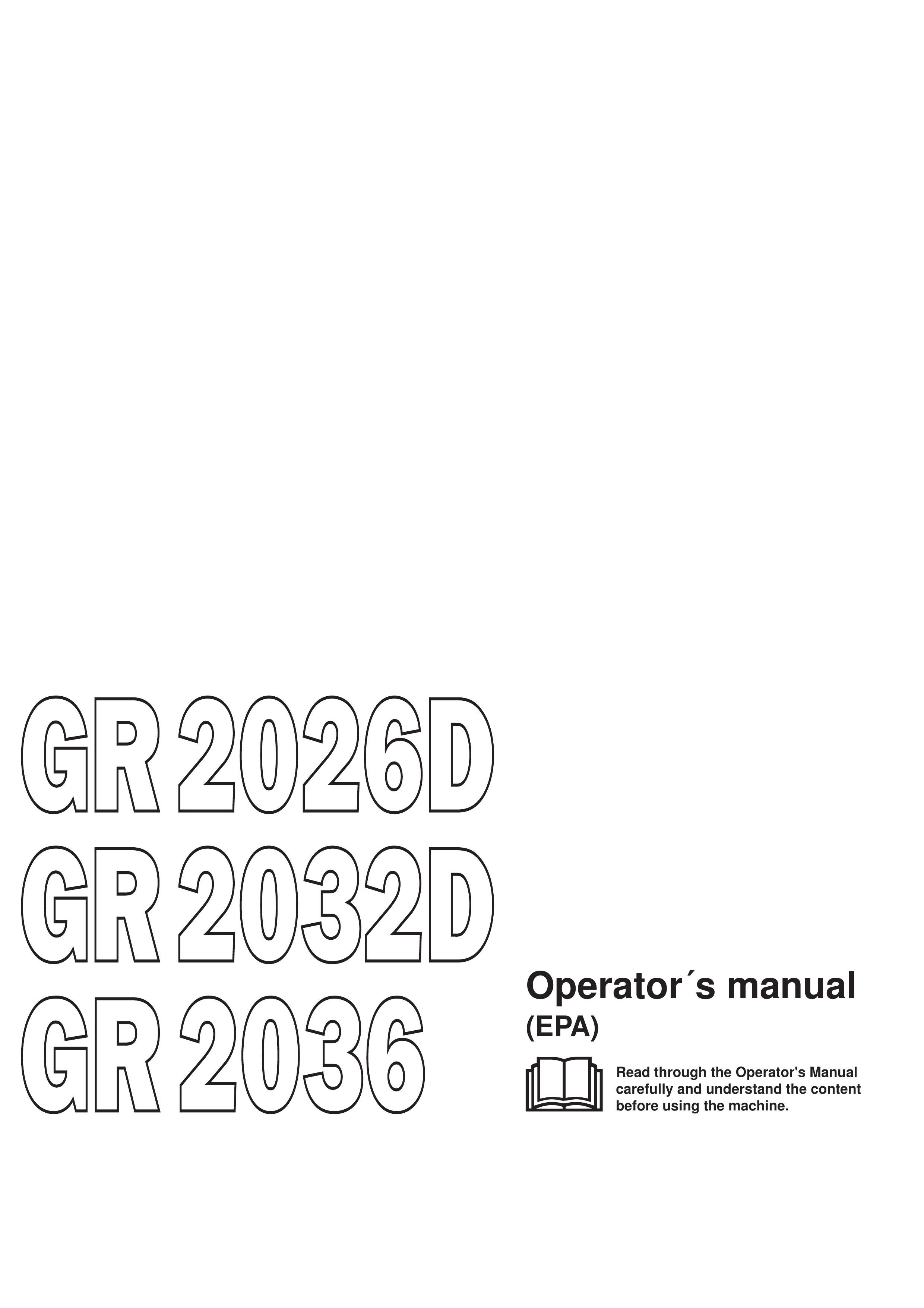 Jonsered GR 2026D Brush Cutter User Manual