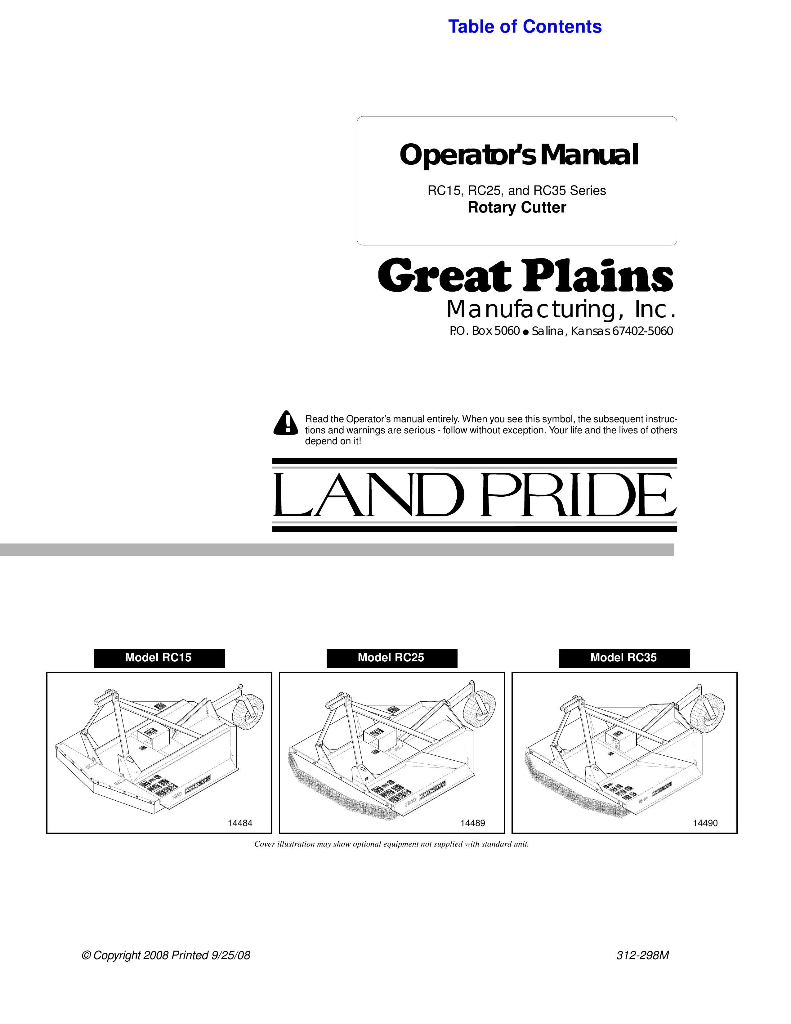 Land Pride RC15 Series Brush Cutter User Manual