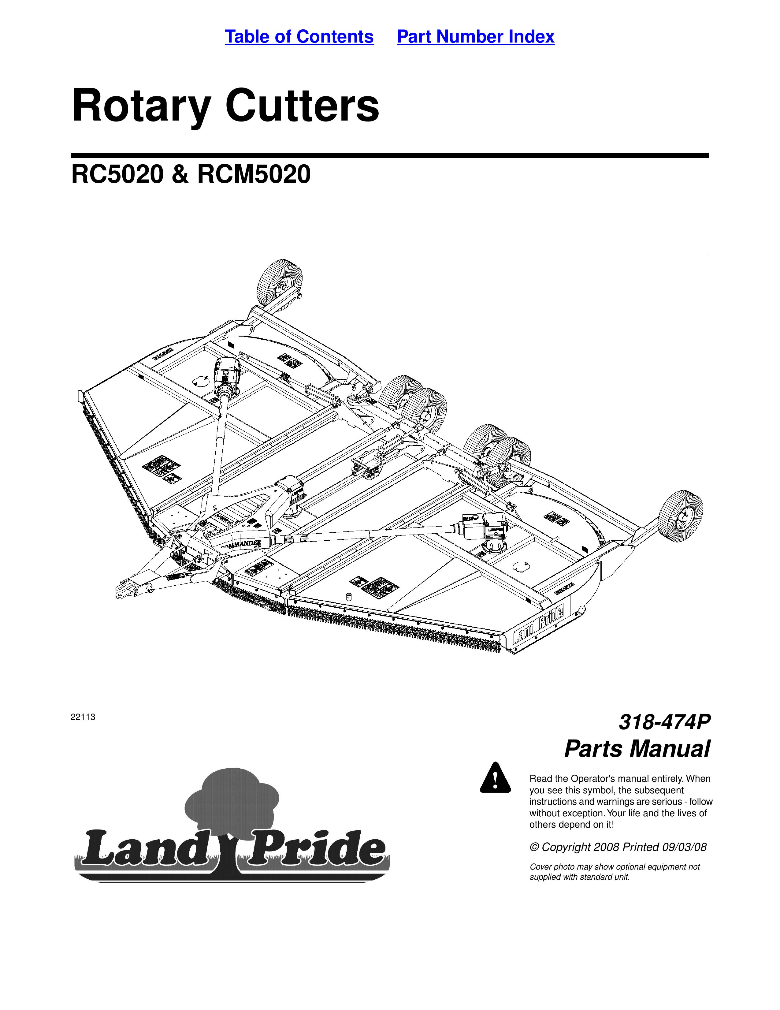 Land Pride RC5020 Brush Cutter User Manual