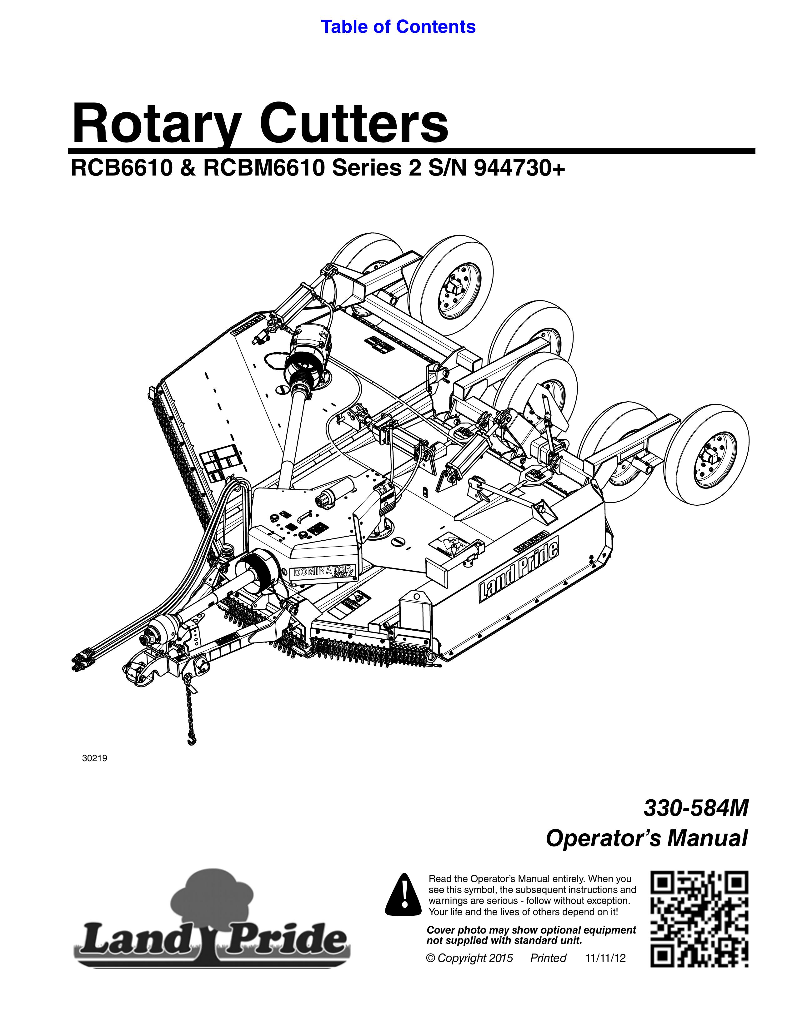 Land Pride RCBM6610 Brush Cutter User Manual
