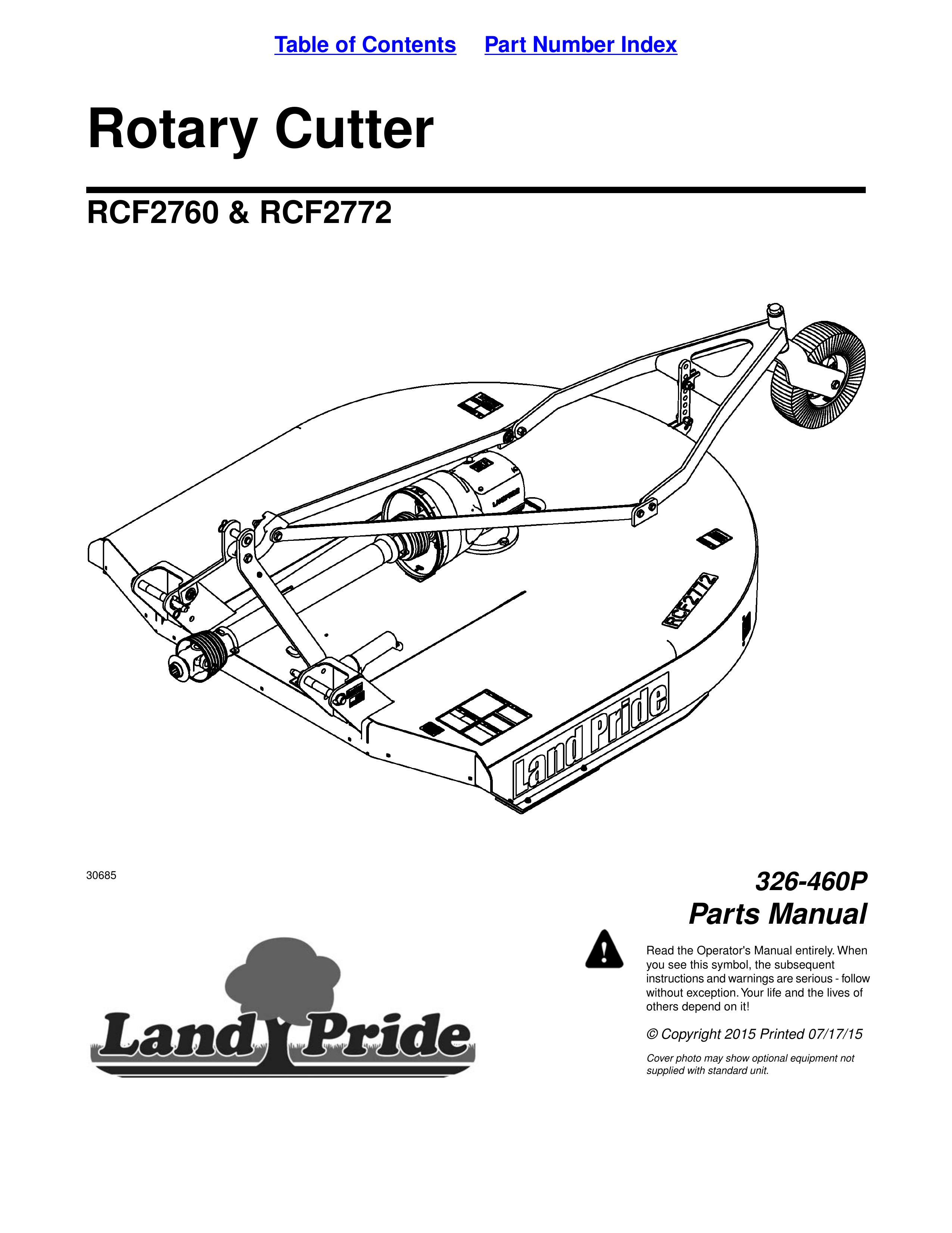 Land Pride rcf2760 Brush Cutter User Manual