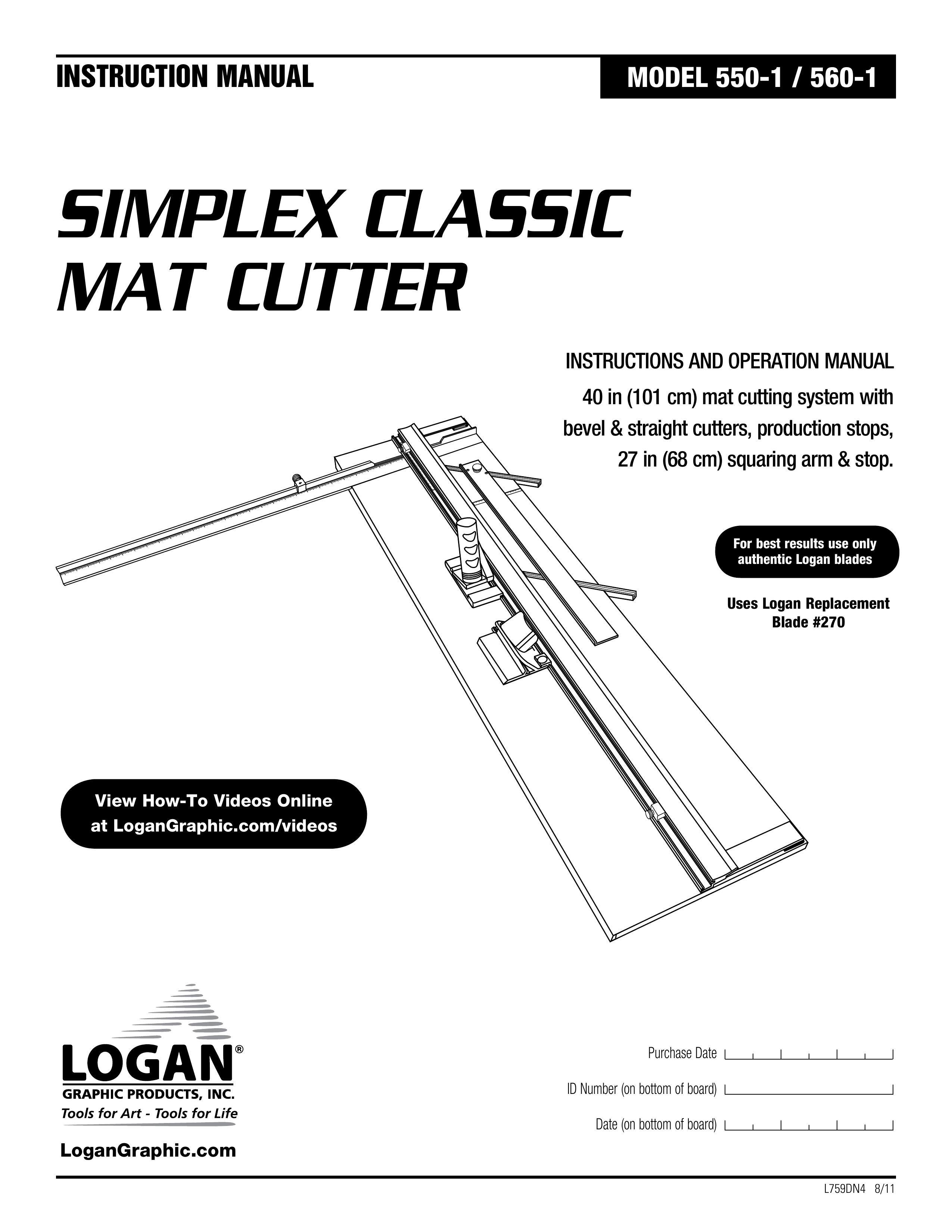 Logan Graphic Products 550-1 Brush Cutter User Manual
