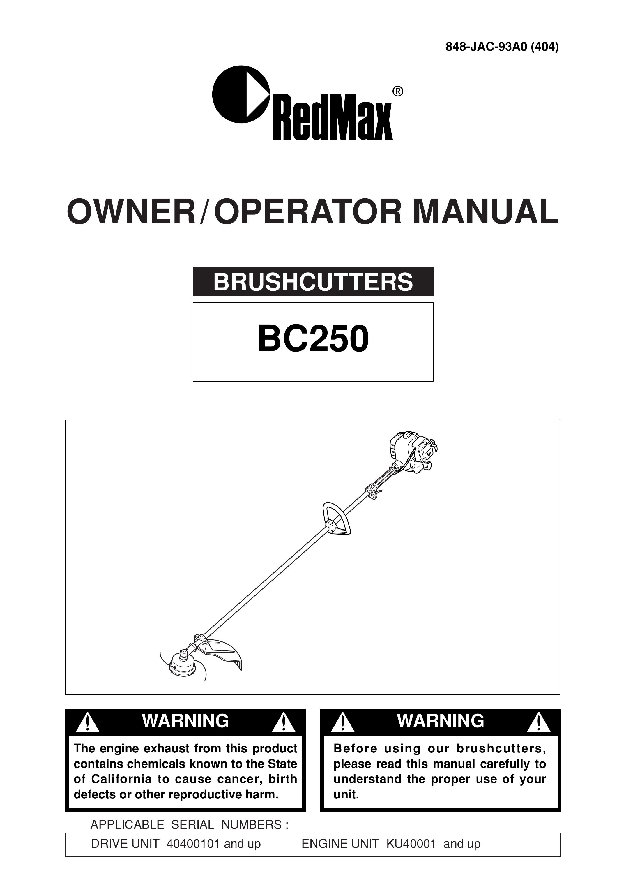 RedMax BC250 Brush Cutter User Manual