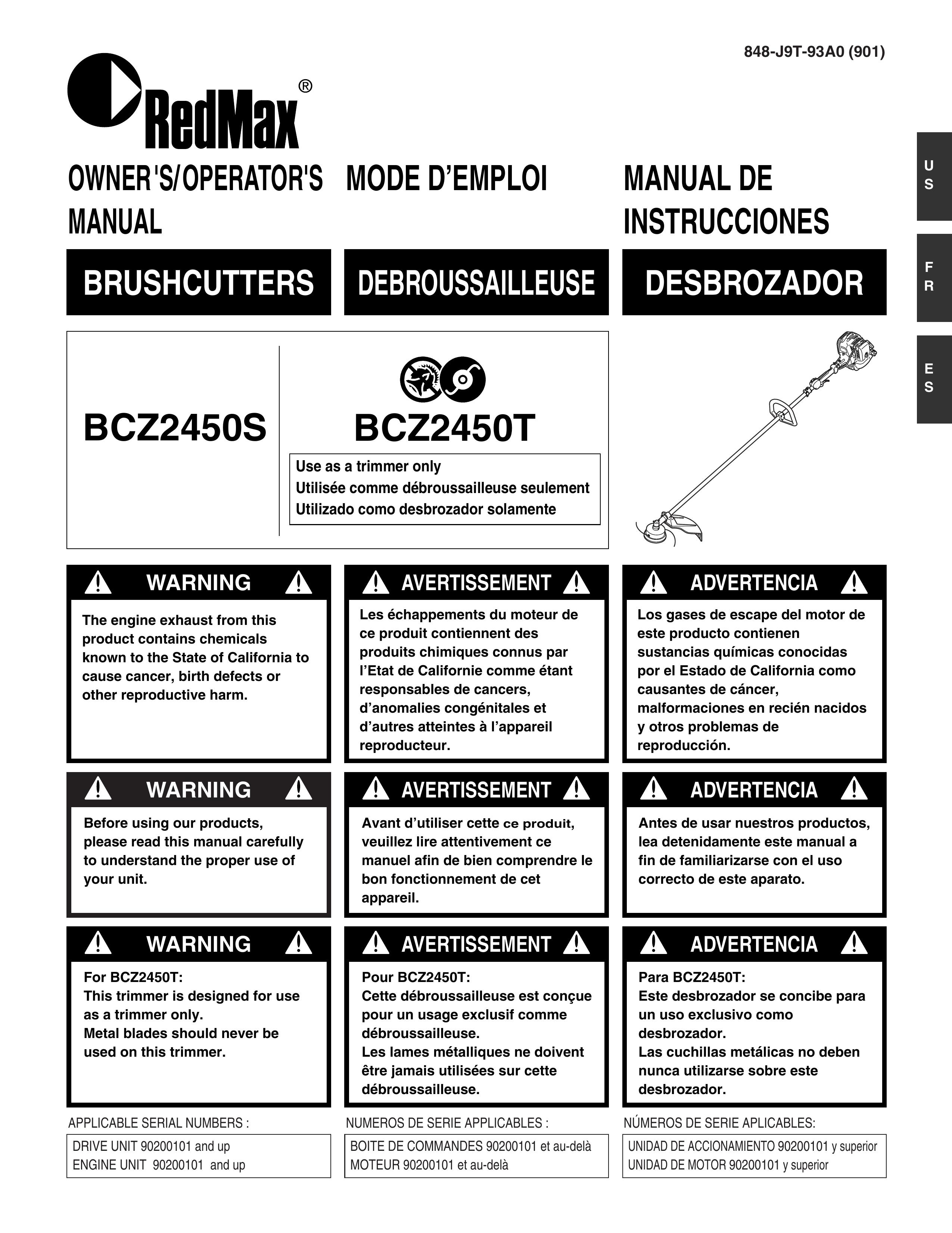 RedMax BCZ2450S Brush Cutter User Manual