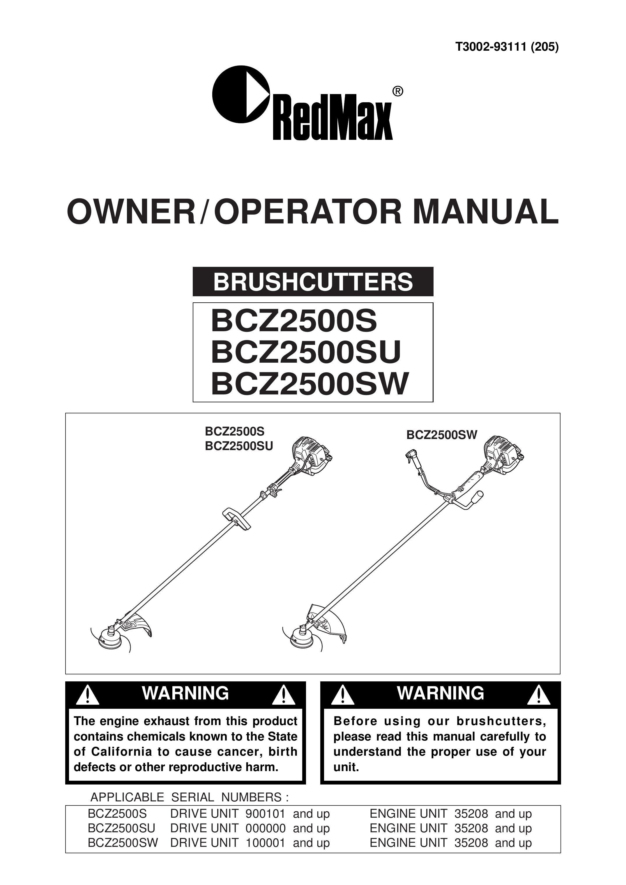 RedMax BCZ2500SU Brush Cutter User Manual