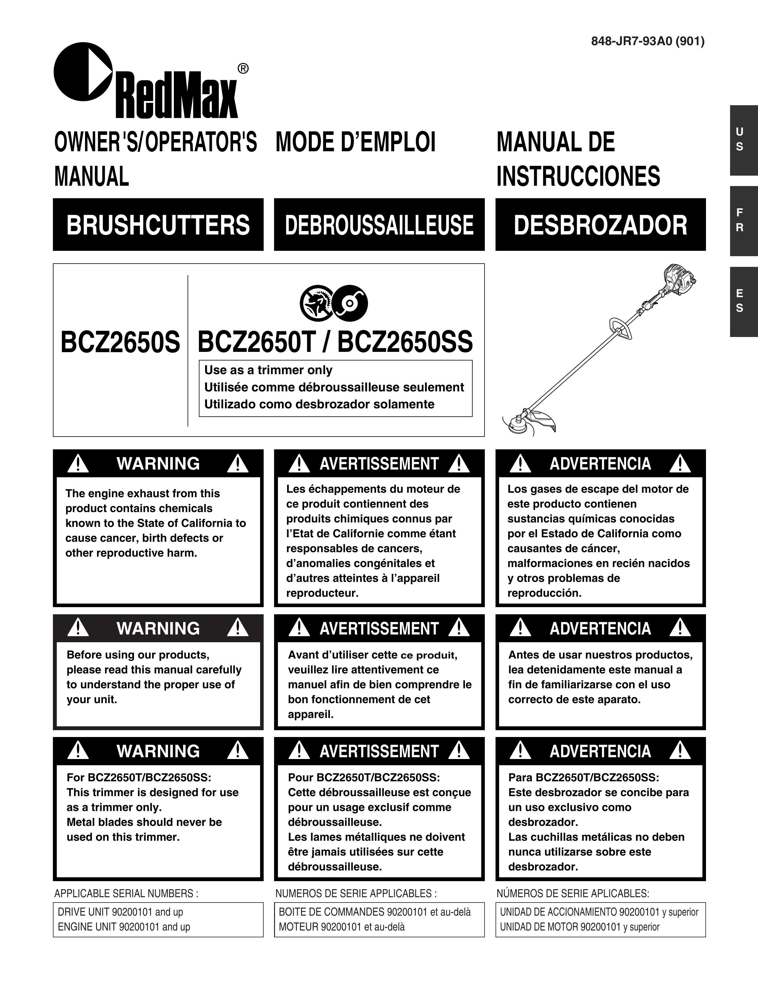 RedMax BCZ2650T Brush Cutter User Manual