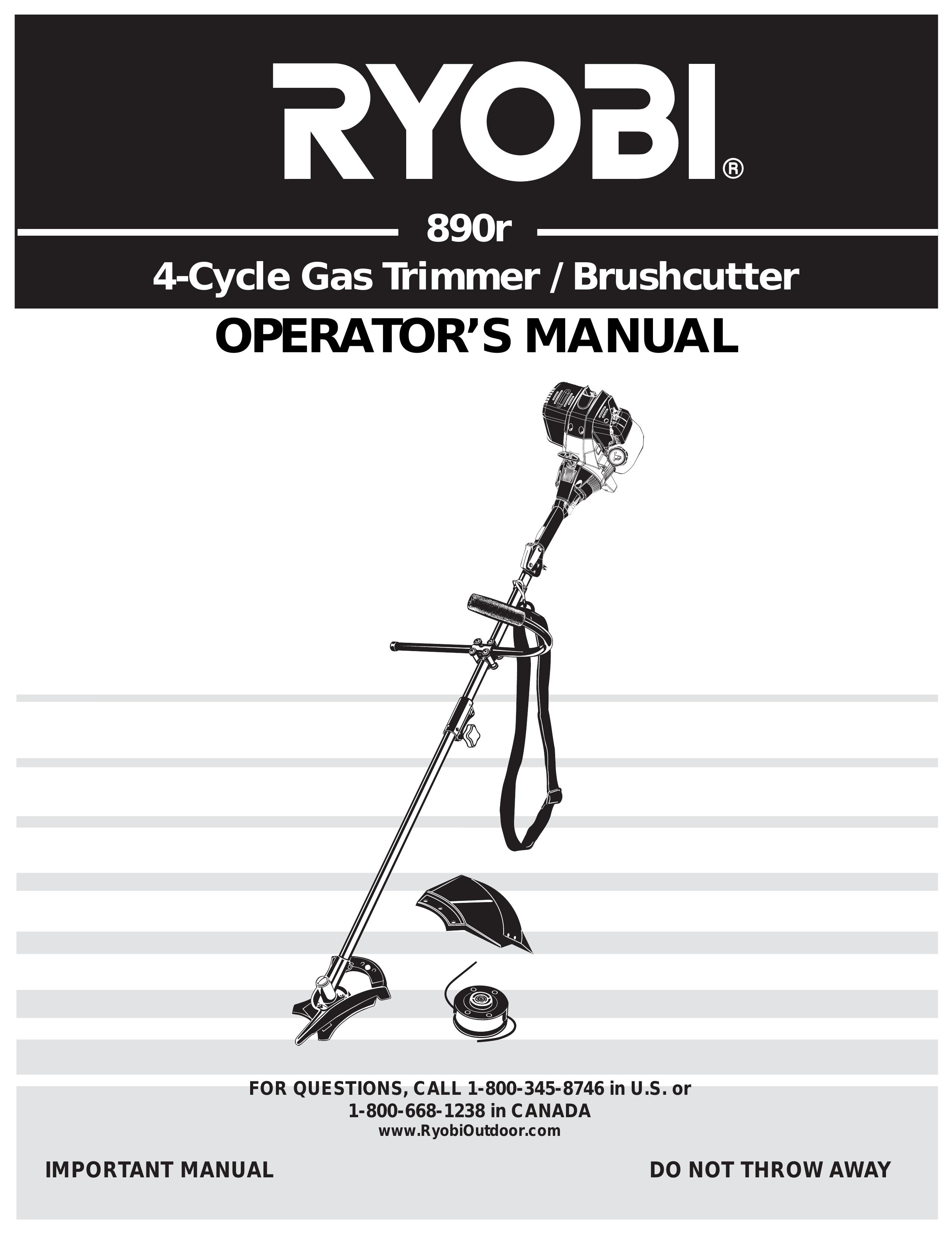 Ryobi Outdoor 890r Brush Cutter User Manual