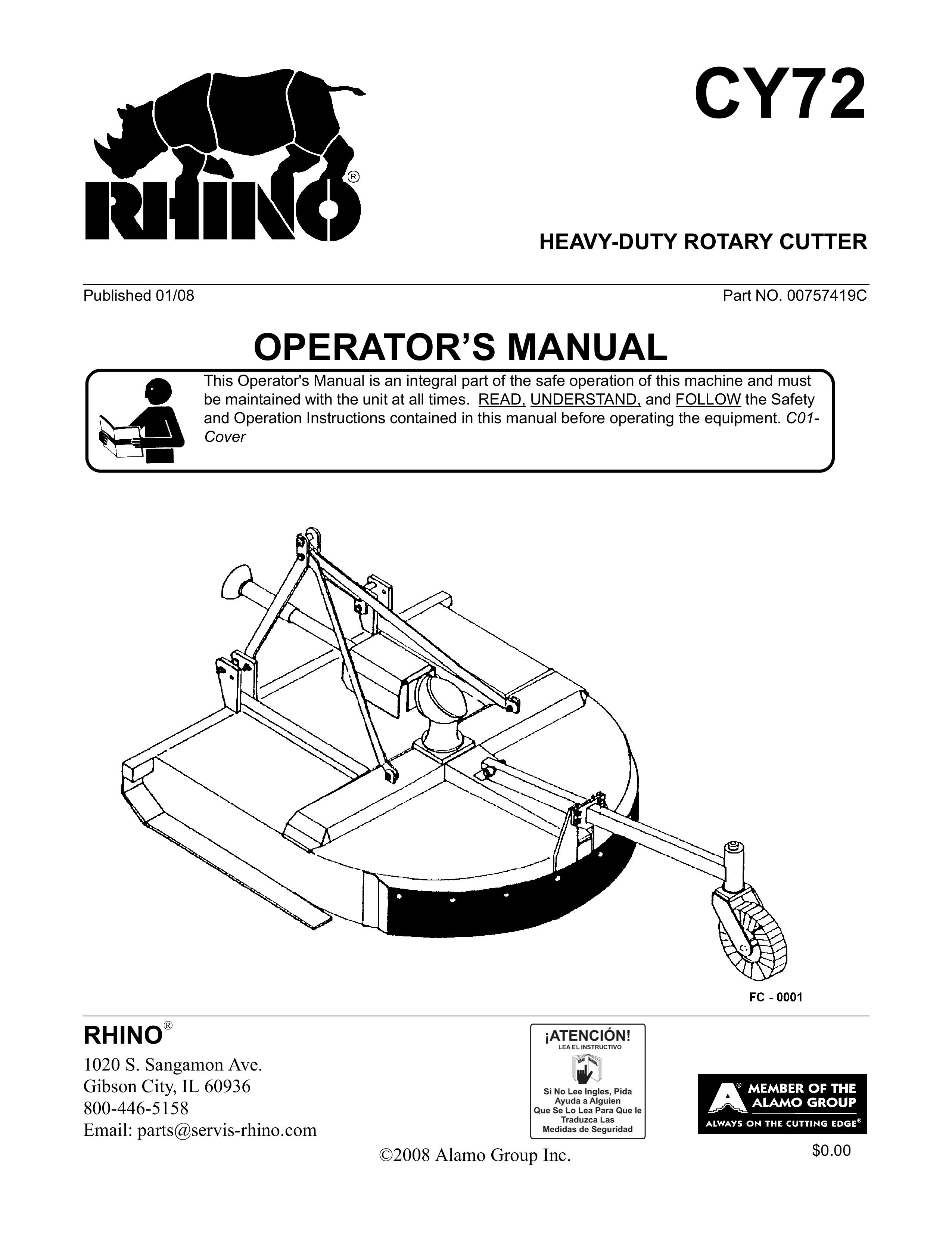 Servis-Rhino CY72 Brush Cutter User Manual