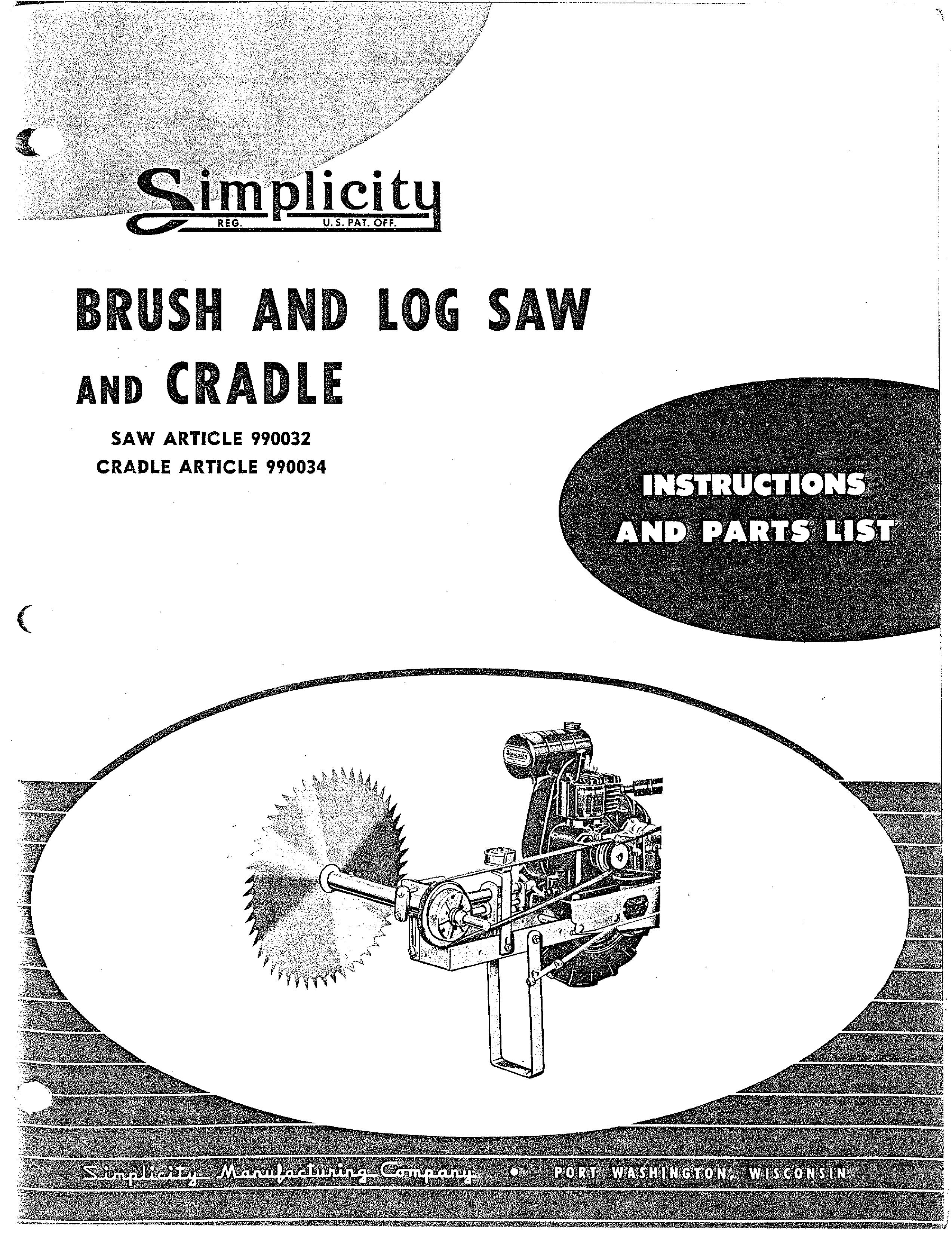 Simplicity 990034 Brush Cutter User Manual