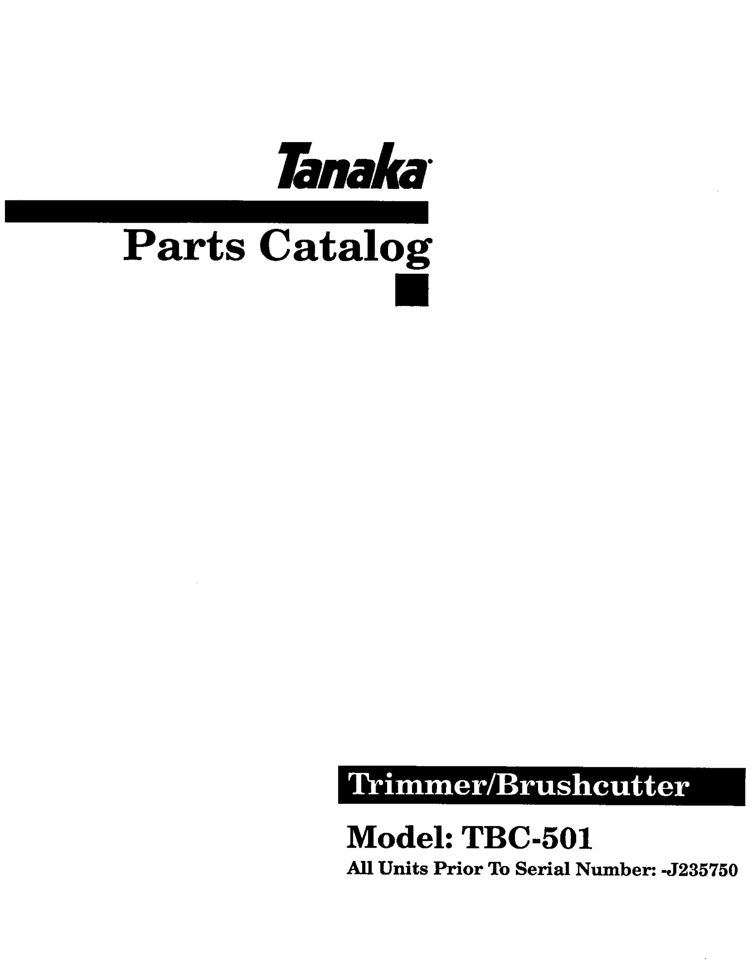 Tanaka TBC-501 Brush Cutter User Manual