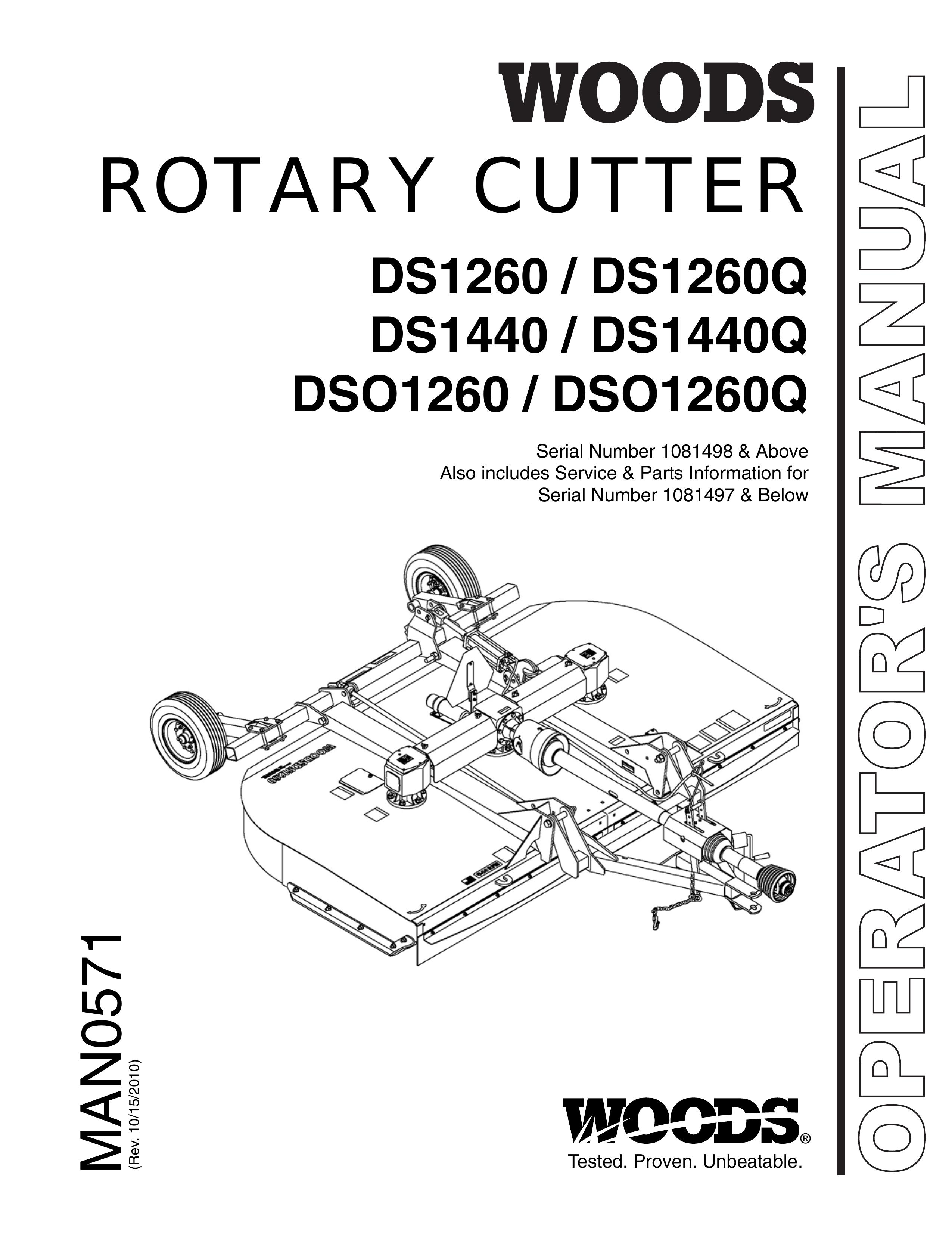 Woods Equipment DSO1260 Brush Cutter User Manual