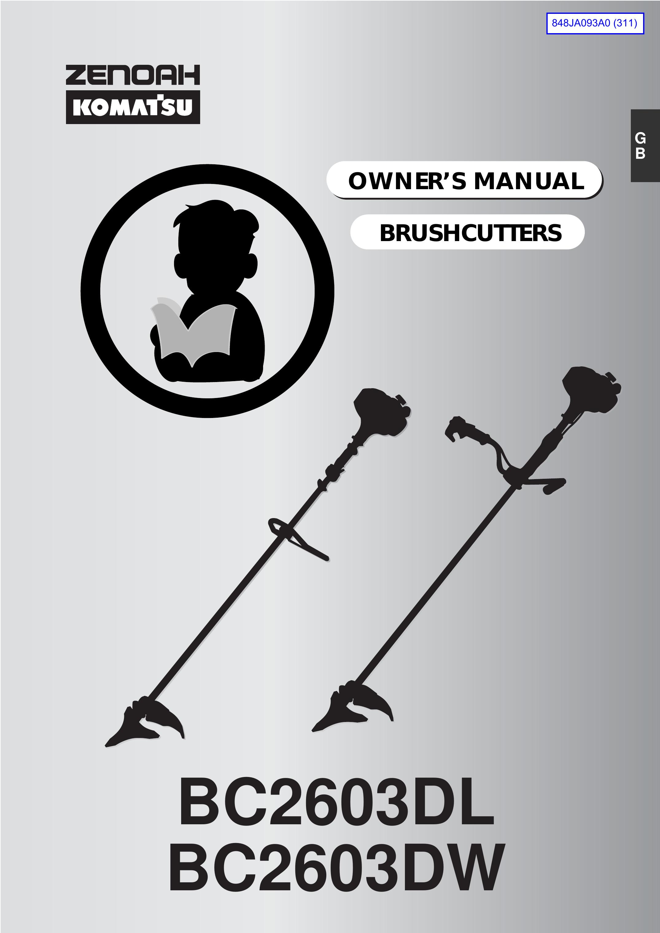 Zenoah BC2603DW Brush Cutter User Manual