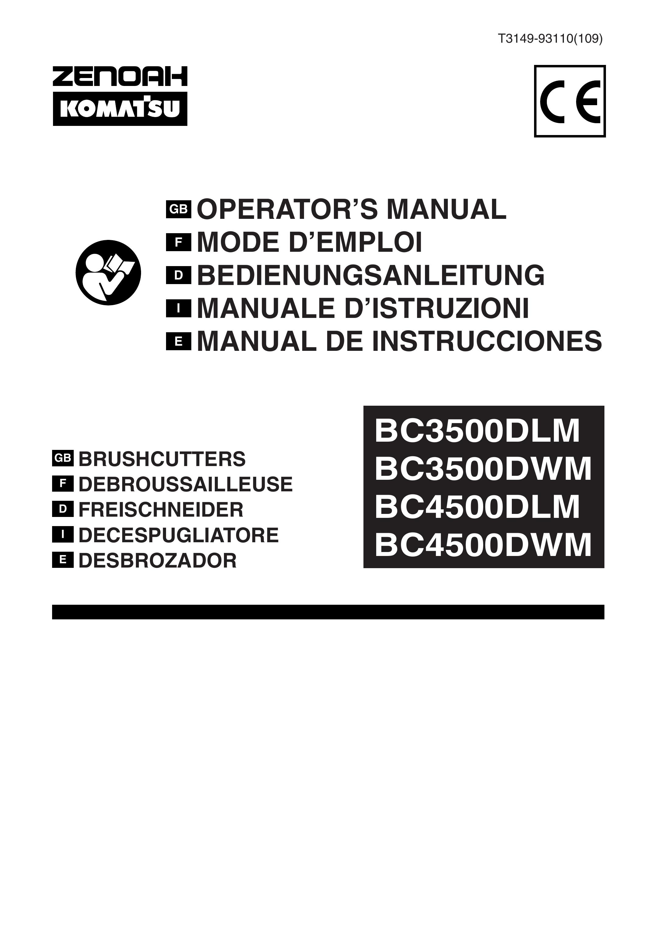 Zenoah BC3500DWM Brush Cutter User Manual