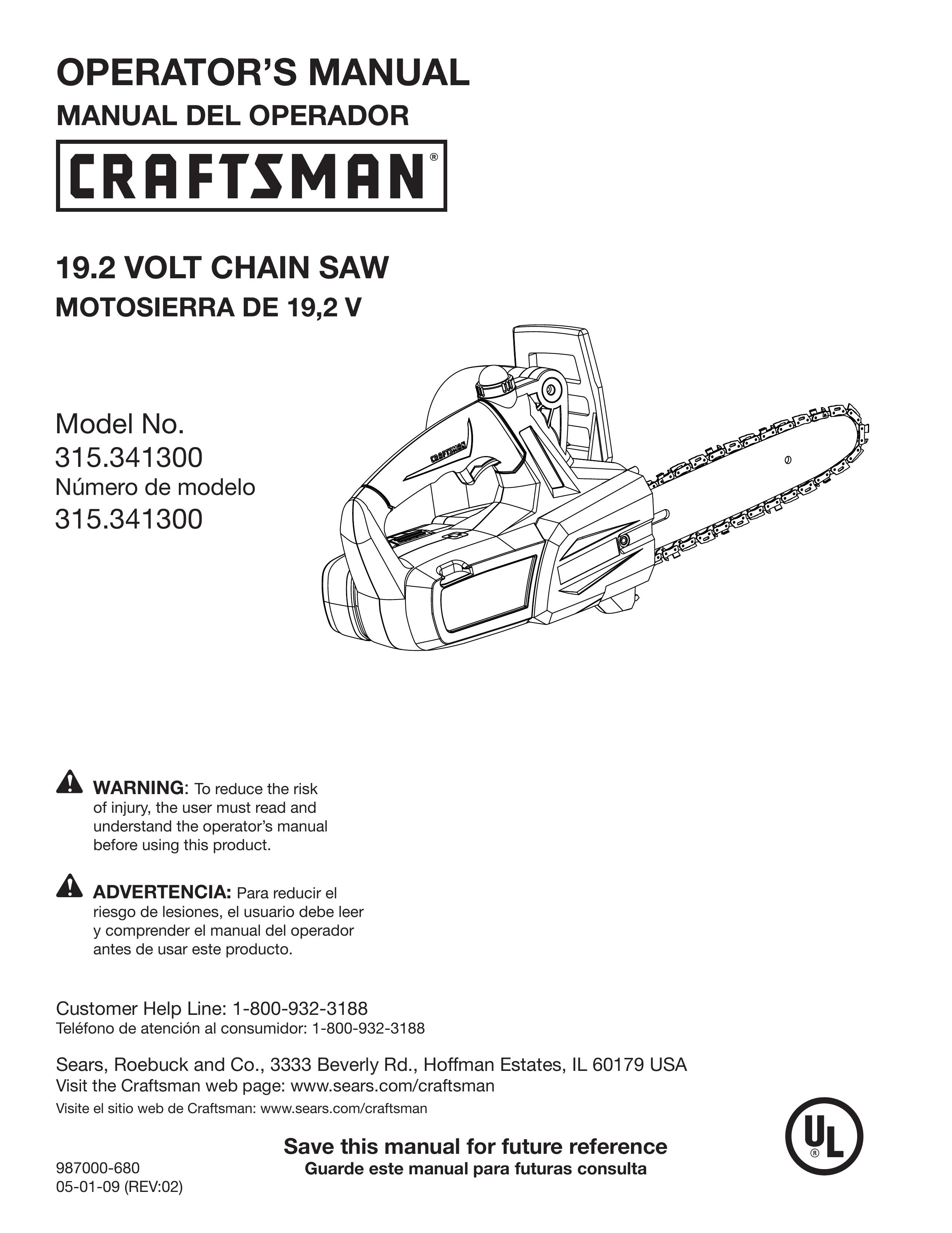 Craftsman 315.3413 Chainsaw User Manual