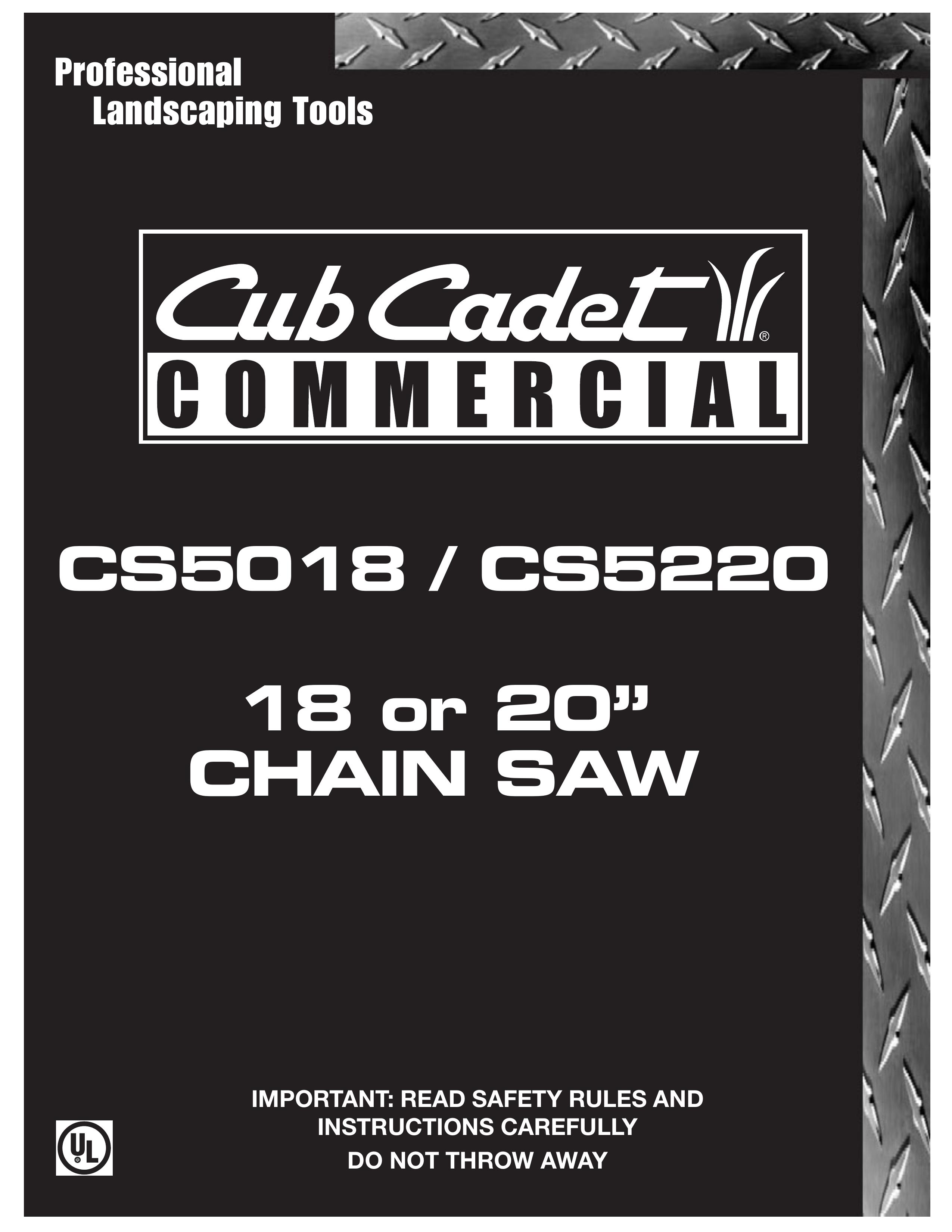 Cub Cadet CS5018 Chainsaw User Manual