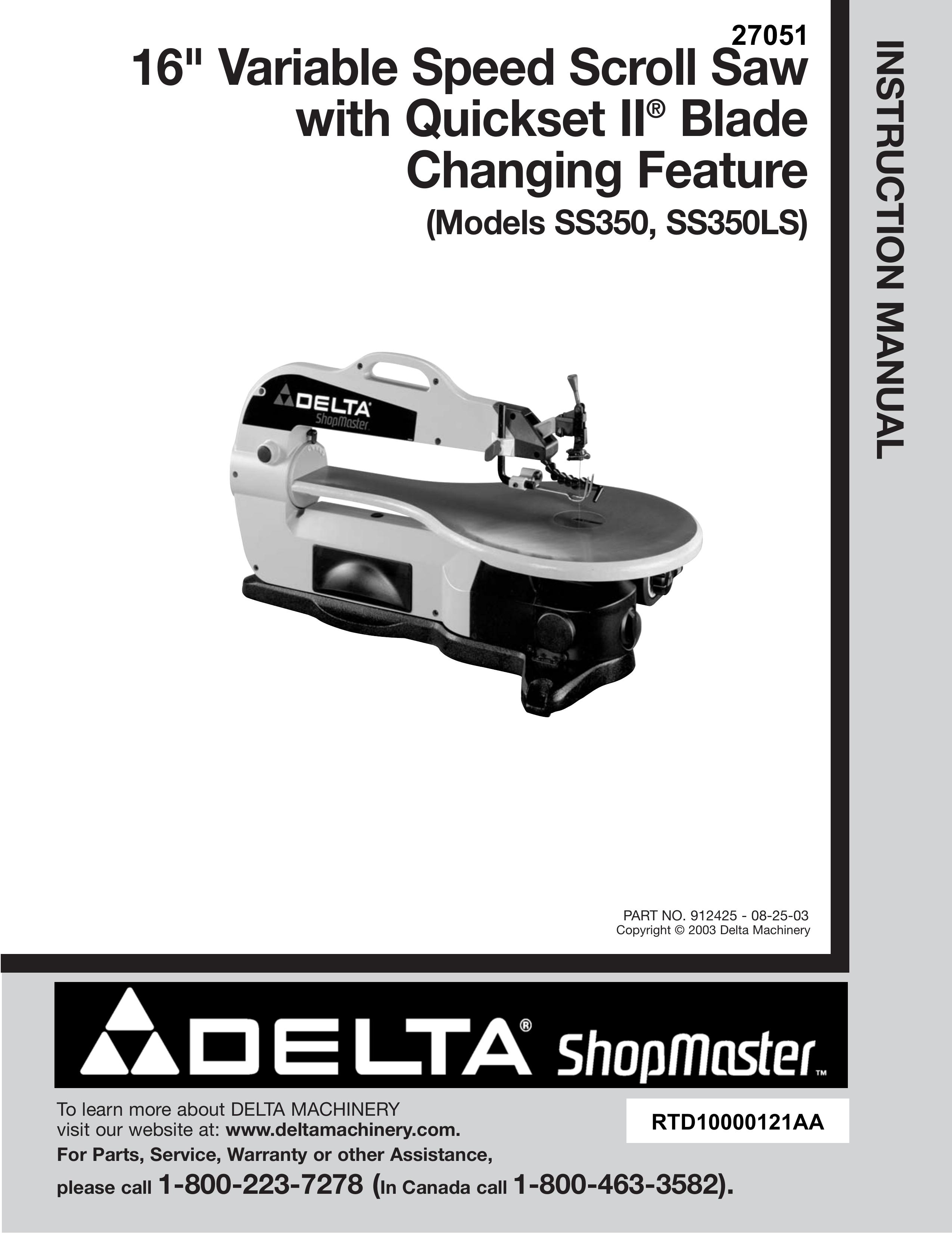 Delta SS350 Chainsaw User Manual