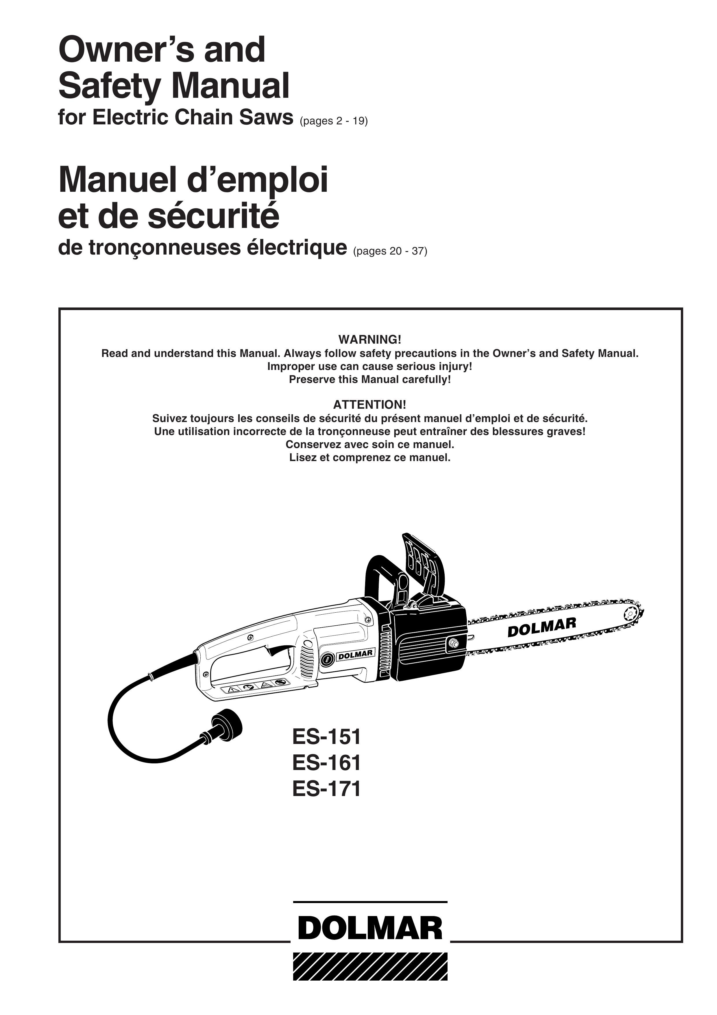 Dolmar ES-151, ES-161, ES-171 Chainsaw User Manual