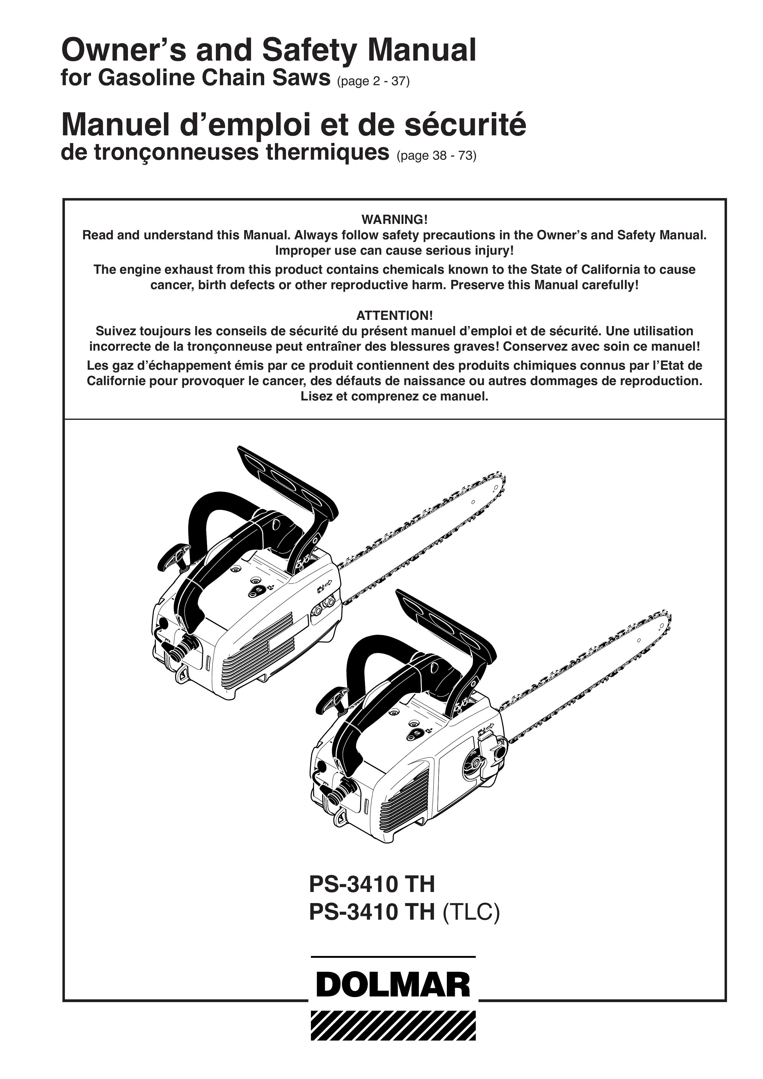 Dolmar PS-3410 TH (TLC) Chainsaw User Manual